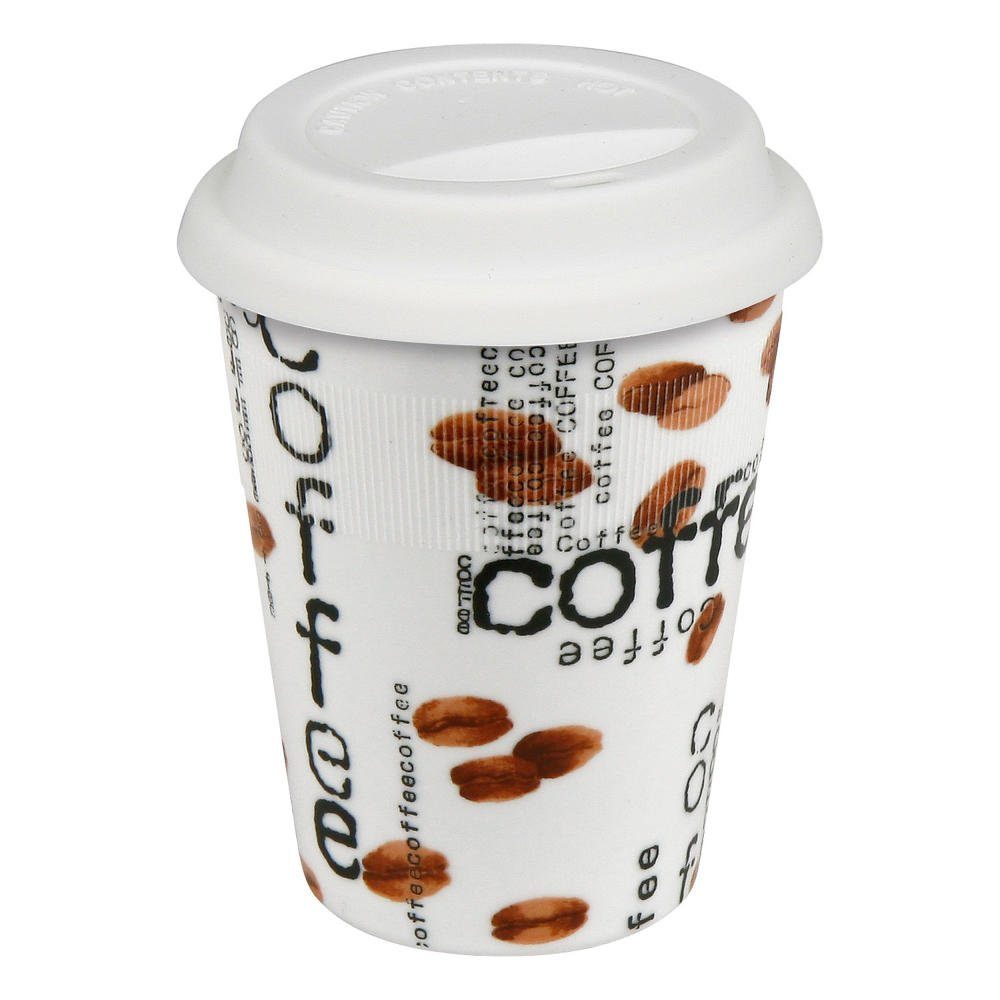 Könitz Coffee-to-go-Becher Coffee Collage Кружки mit Deckel, Metall