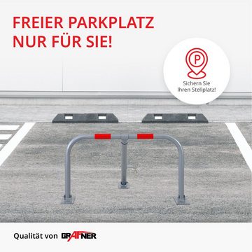 Grafner Absperrpfosten Grafner Parkplatzsperre abschließbar umlegbar Parkbügel Poller, 800x462x433mm