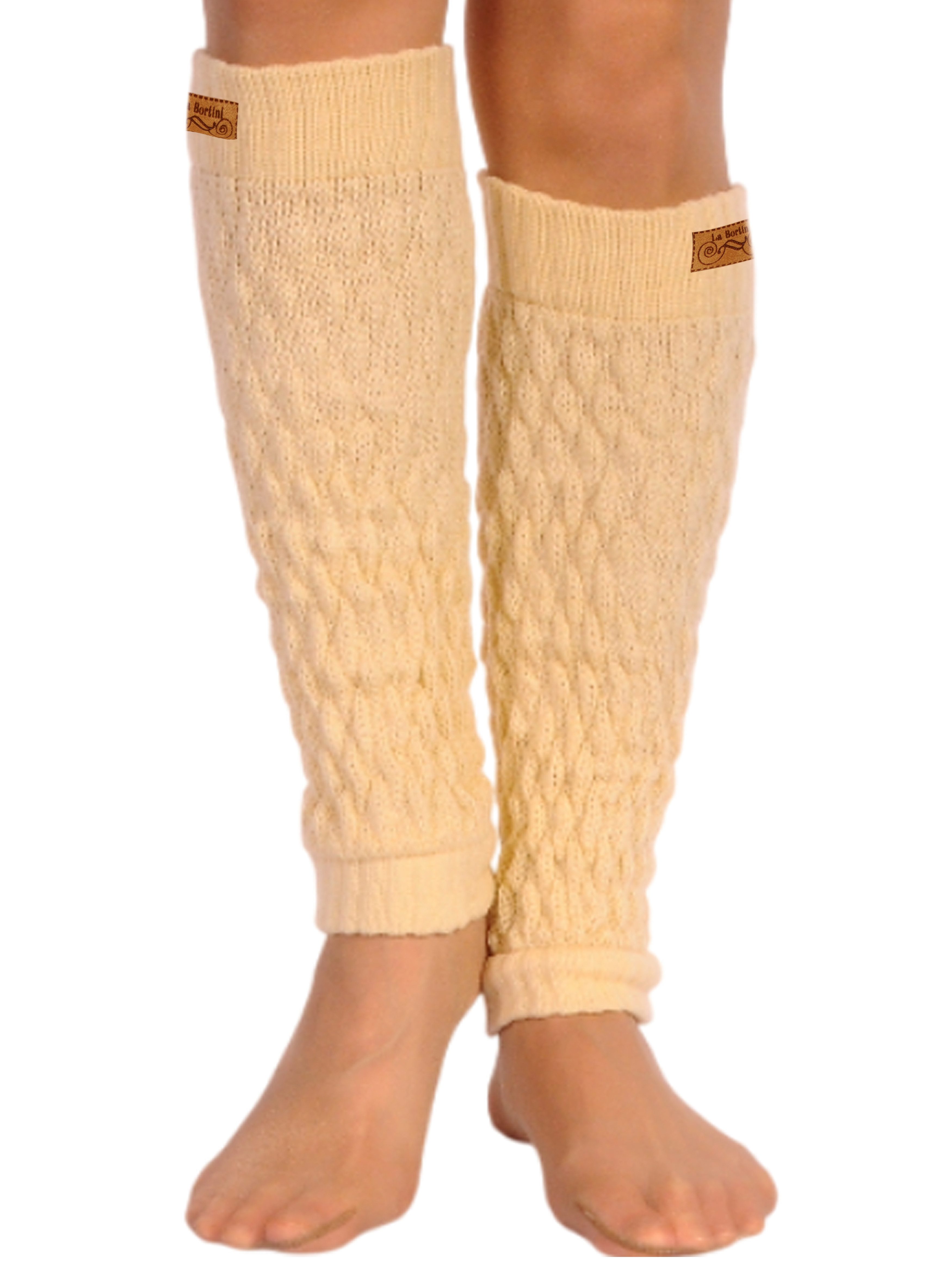 La Bortini Beinstulpen Stulpen Grobstrick Leg Warmer Winter Legwarmer gestrickt (1 Paar) wärmend, weich, in Beige für Damen, Mädchen, Frauen