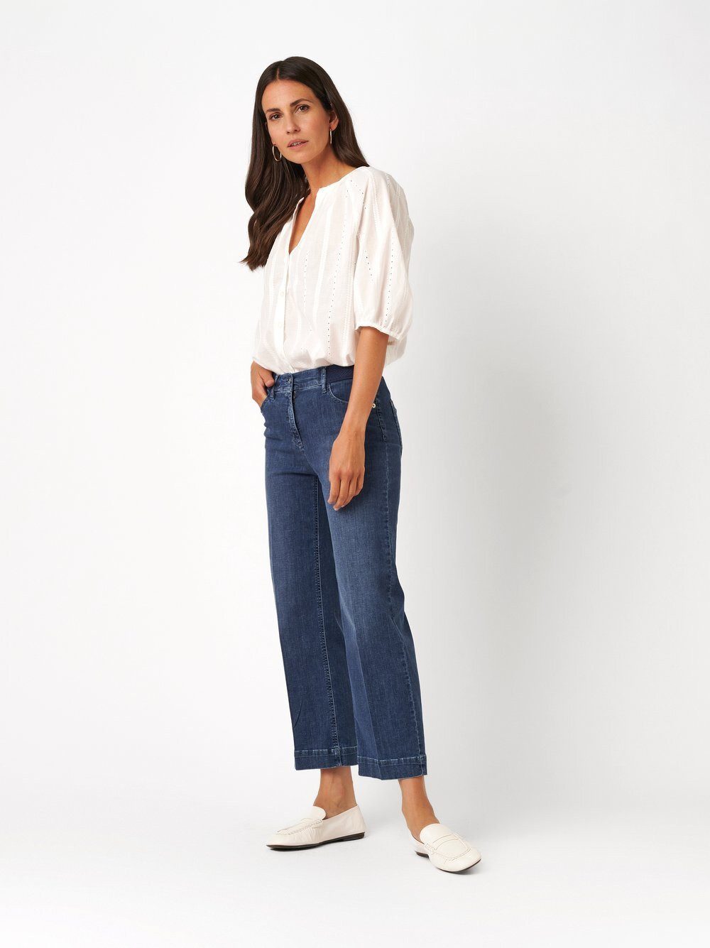 TONI Weite Jeans Jenny 7/8 mit sportivem Gummibund