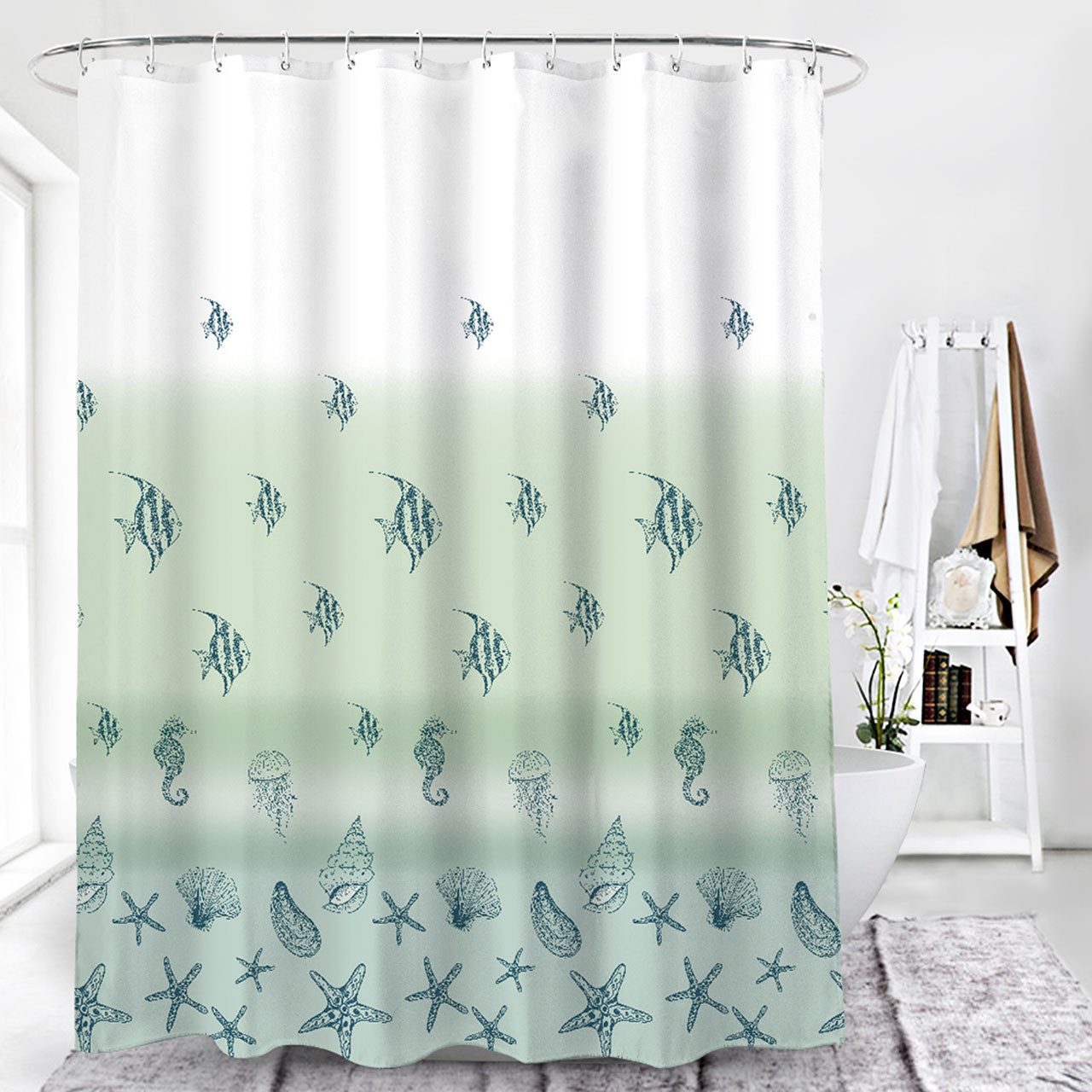 Euroshowers GmbH Duschvorhang hochwertig verarbeitet mit 12 Duschvorhangrin günstig online kaufen