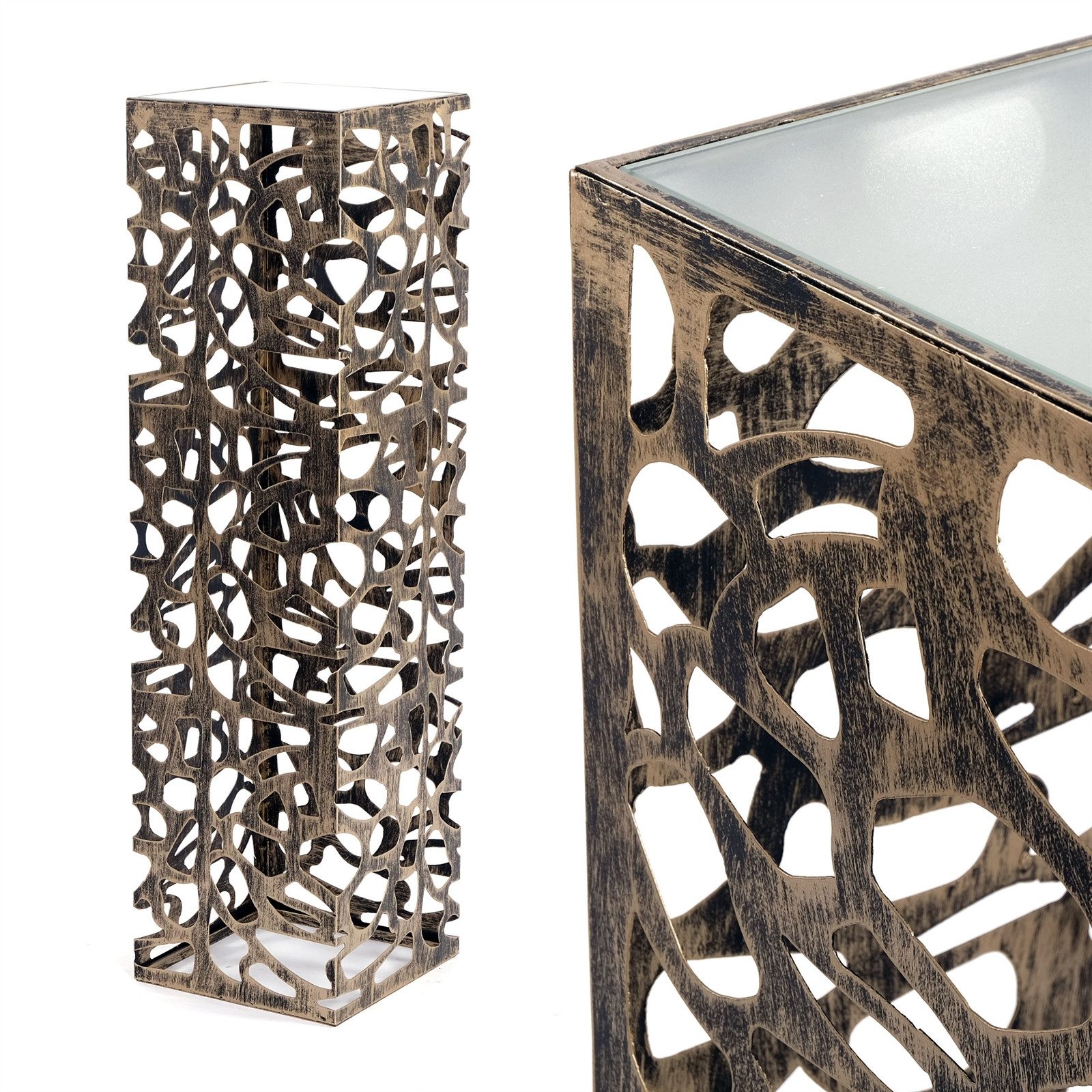 DESIGN DELIGHTS Dekosäule DEKO SÄULE "ENZA GRANDE", 100 cm, antik-gold, Dekofigur aus Metall