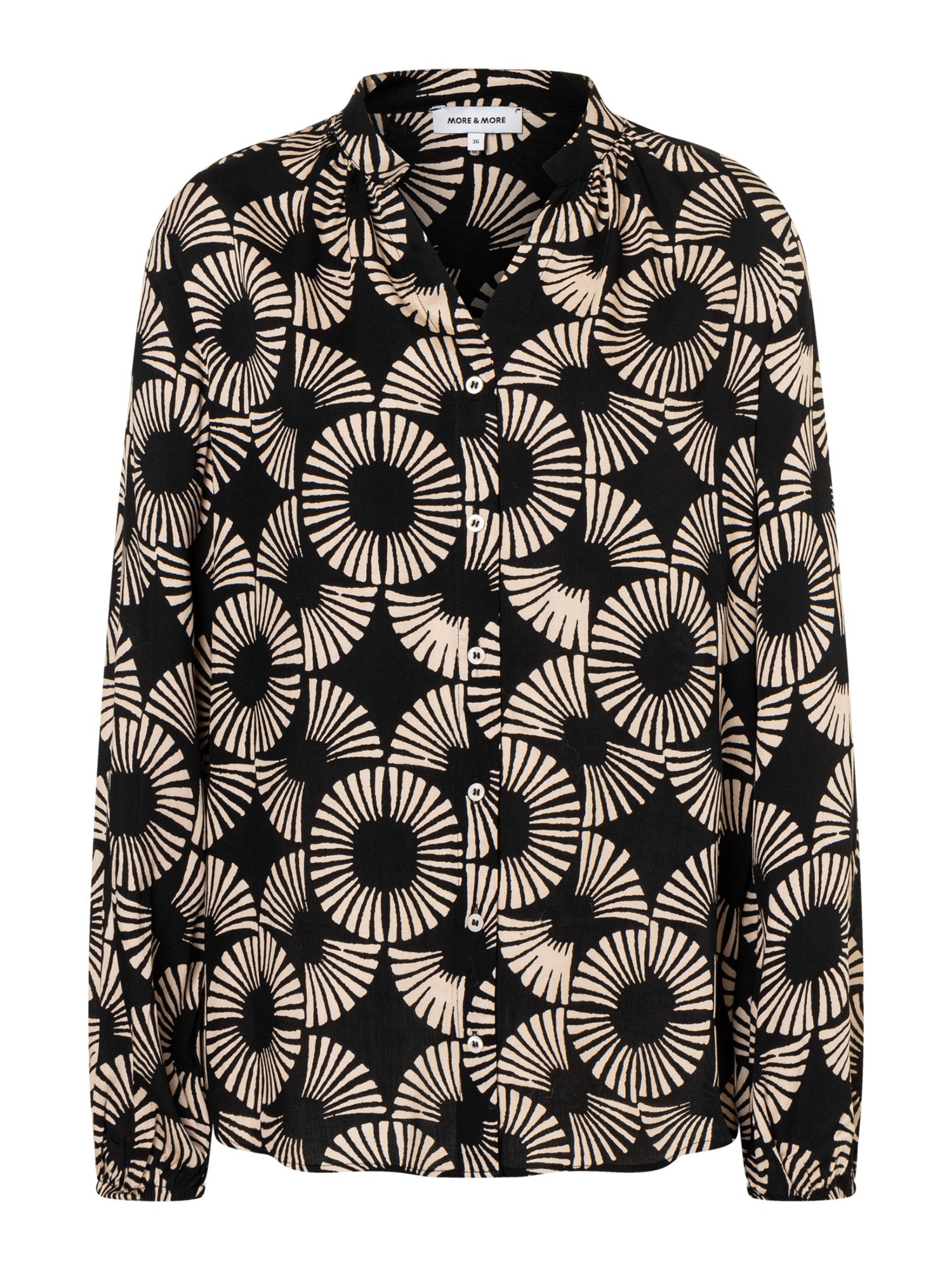 MORE&MORE Klassische Bluse fließende Viskosebluse mit Print günstig online kaufen