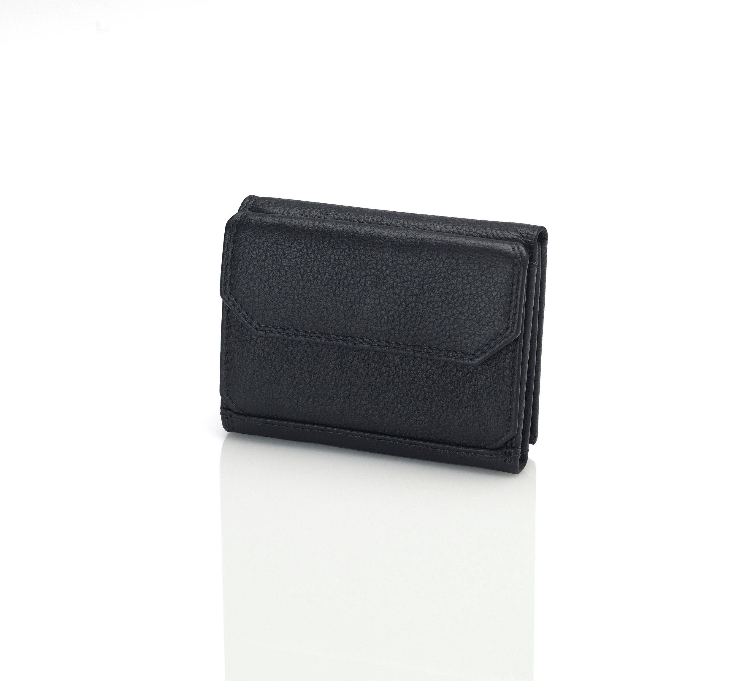 Geldbörse Slim Wallet mit Münzfach schwarz