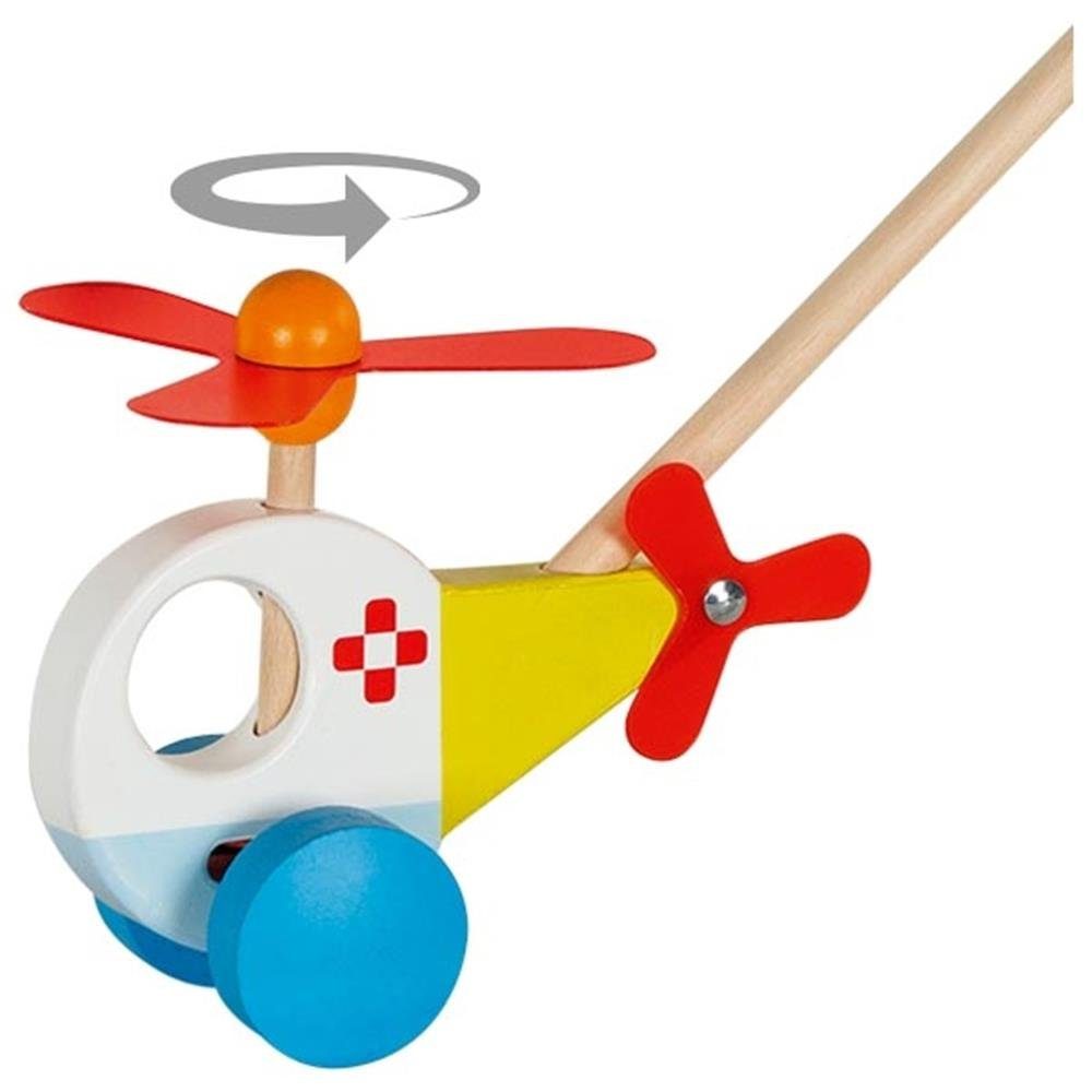 goki Schiebestab Schiebefahrzeug Helikopter, Holzspielzeug Kleinkindspielze günstig online kaufen