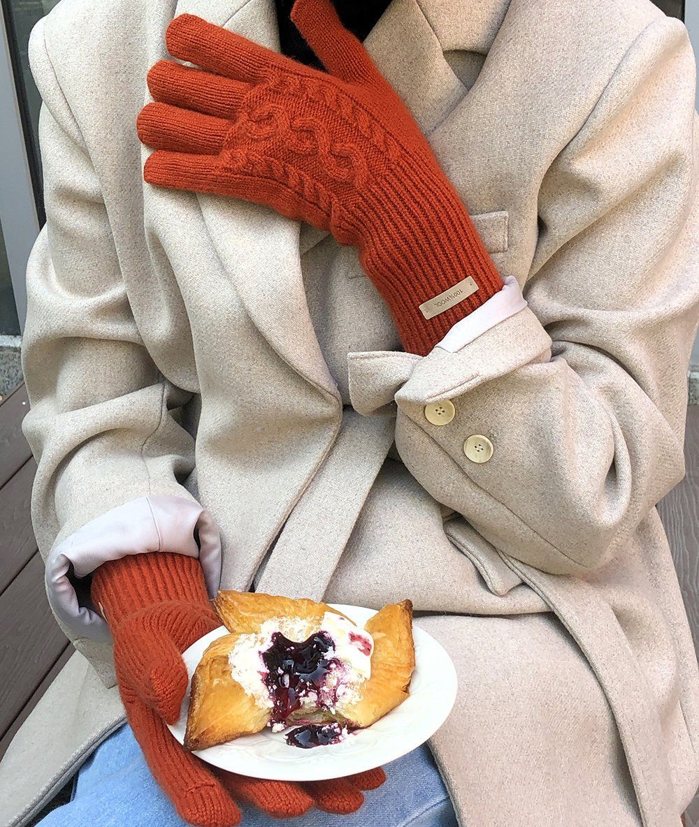 freiliegendem UG Herbst und mit L.Ru Unisex-Handschuhe für Zeigefinger Strickhandschuhe Fingerhandschuhe Warme Winter