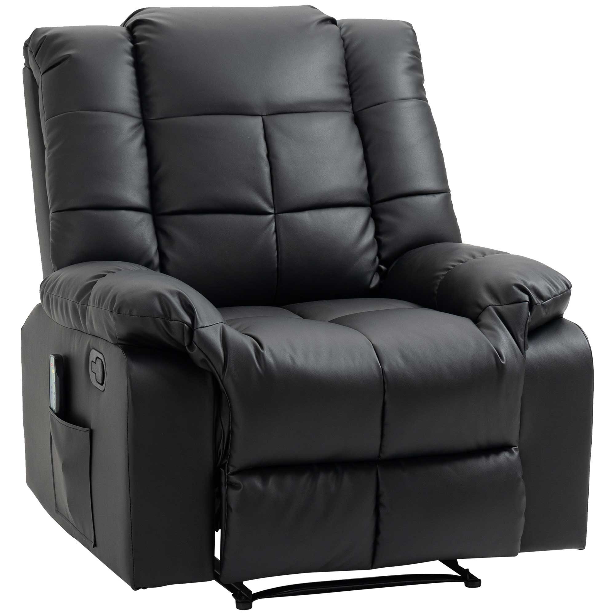 OKWISH Massagesessel mit Massagefunktion (Elektrischer Relaxsessel mit 8-Punkt-Massage & Fernbedienung – Kunstleder Fernsehsessel mit 165° Neigung., 94x99x99 cm), mit Relaxfunktion