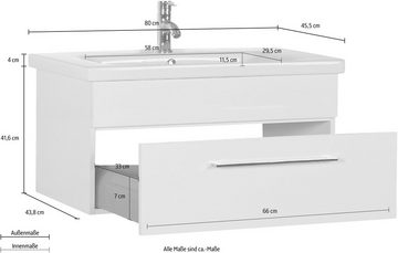 MARLIN Waschtisch 3400 Basic, Breite 80 cm