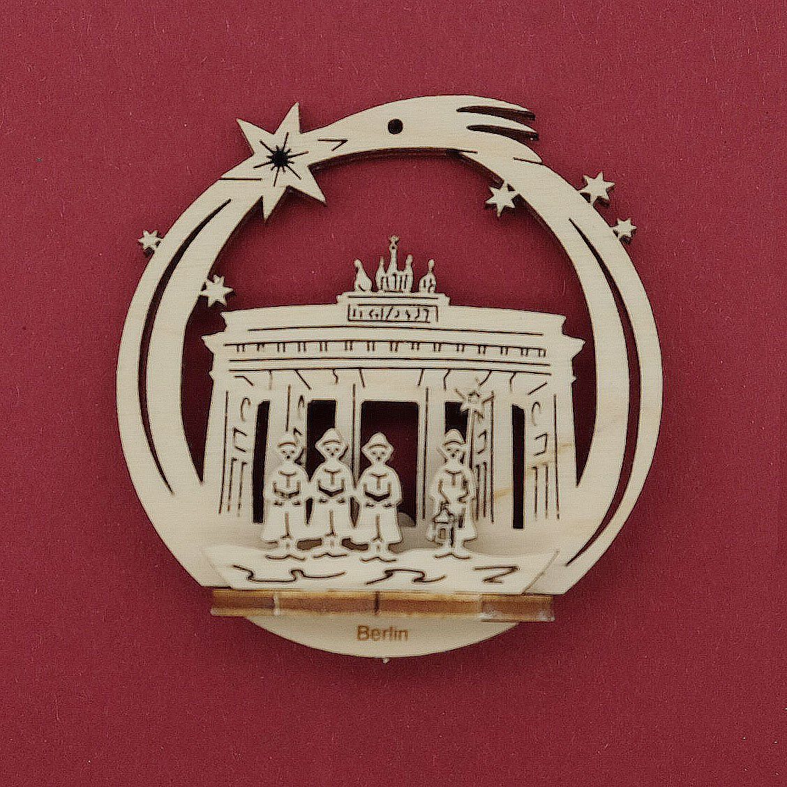 DeColibri Christbaumschmuck Weihnachtsbaumschmuck Holz Berlin 3D Optik, Erzgebirge Weihnachten Handwerkskunst
