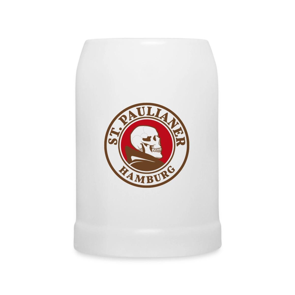 Spreadshirt Tasse St. Paulianer Totenkopf Mönch Hamburg Bierkrug, Keramik
