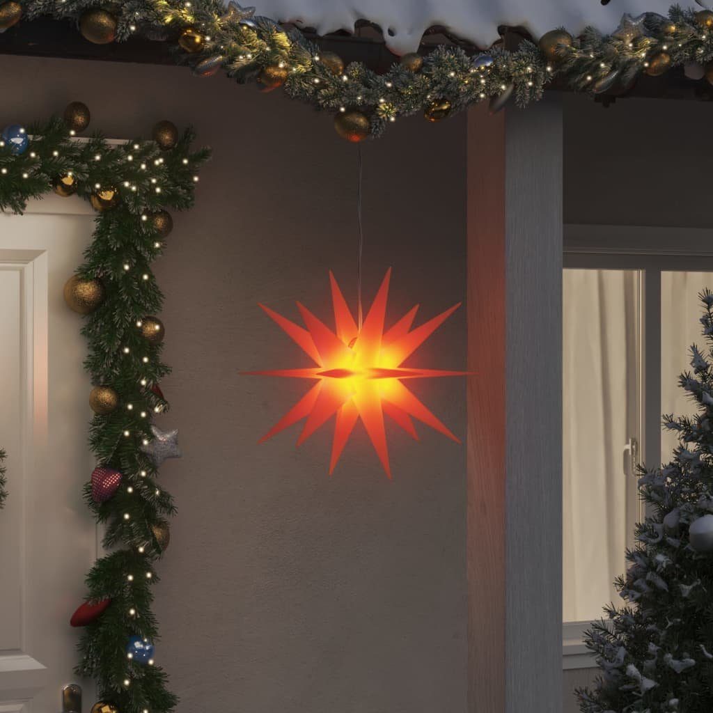 vidaXL Christbaumschmuck Weihnachtsstern mit LED Faltbar Rot 43 cm (1-tlg)