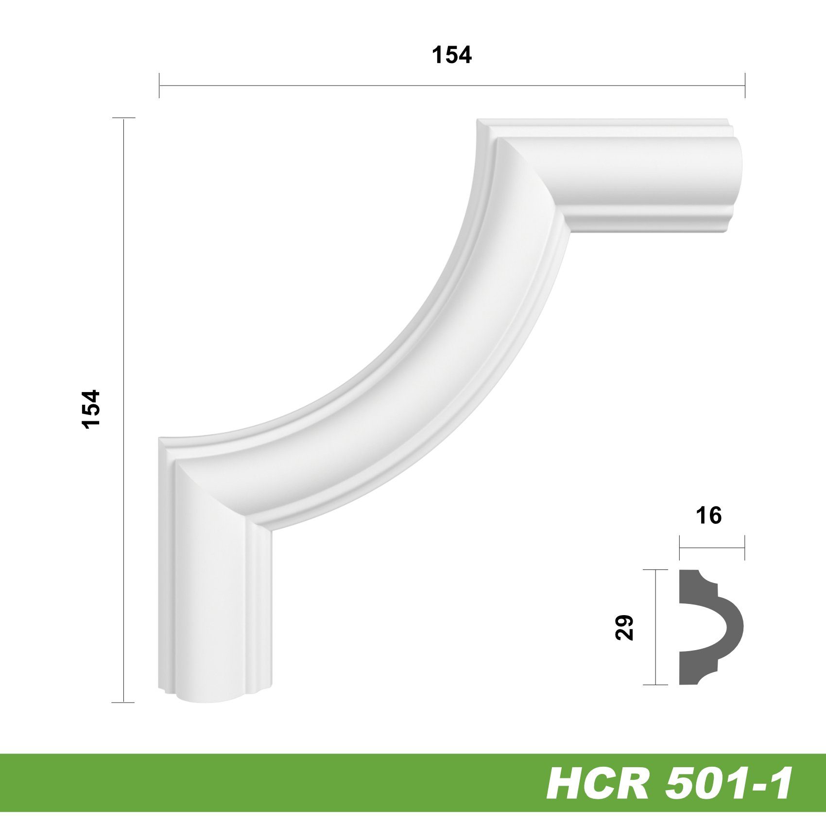HCR501-1) Beständig & 154 schneeweiß aus extrem 154 Ecken, widerstandsfähig, HCR501-1, modern Segment mm - - Eckleiste Stuckleiste PU-Polyurethane (2 HEXIM Hexim HCR501-1 Eckstück Zierleiste Eckstück 2 Stück x