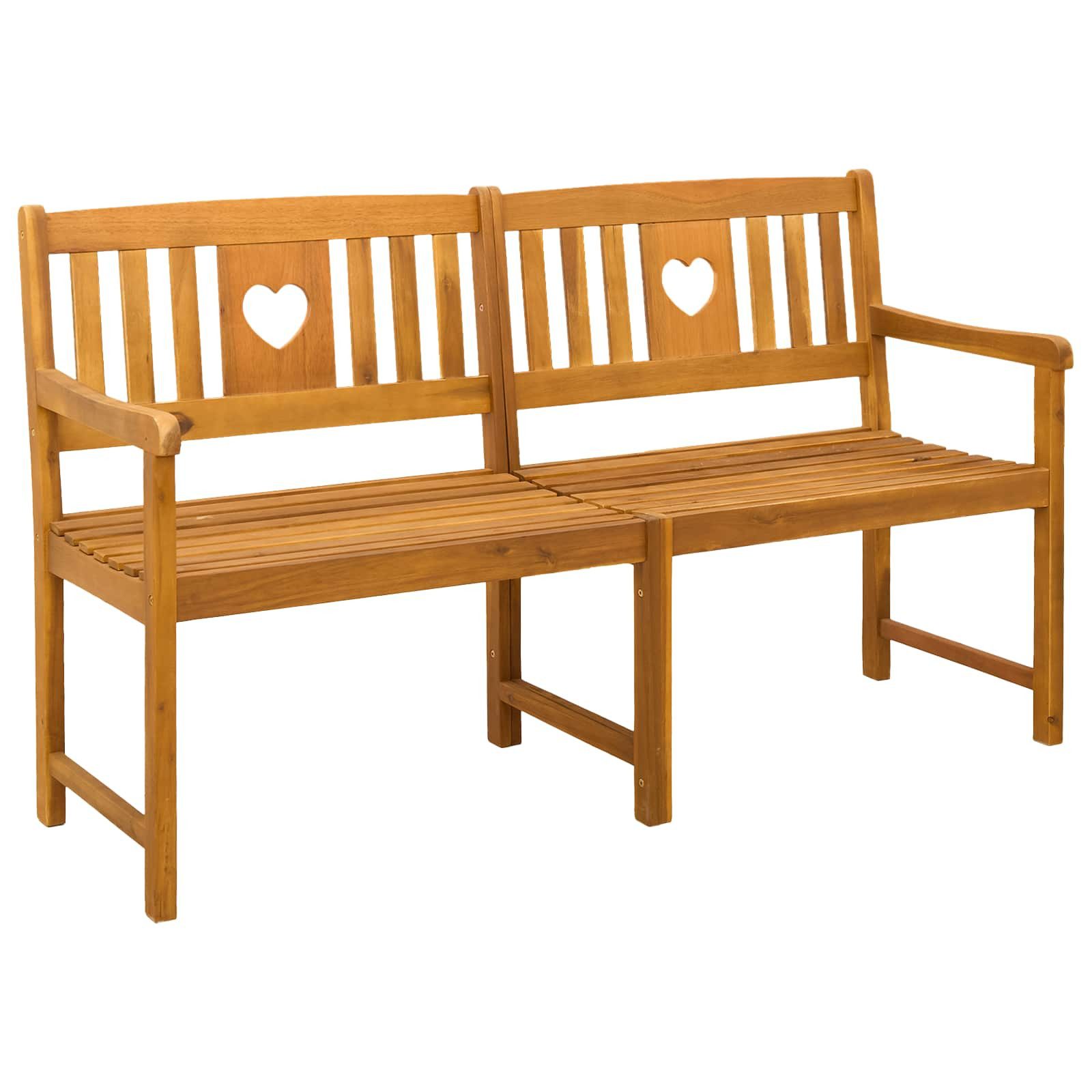 vidaXL Gartenbank Bank Outdoor Natur 150 x 55,5 x 90 cm Massivholz (1-St)