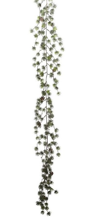 Winterliche Kunstpflanze Weihnachtsdeko Weihnachtsgirlande Zeder Creativ deco Girlande in Frost-Optik Länge 145 cm