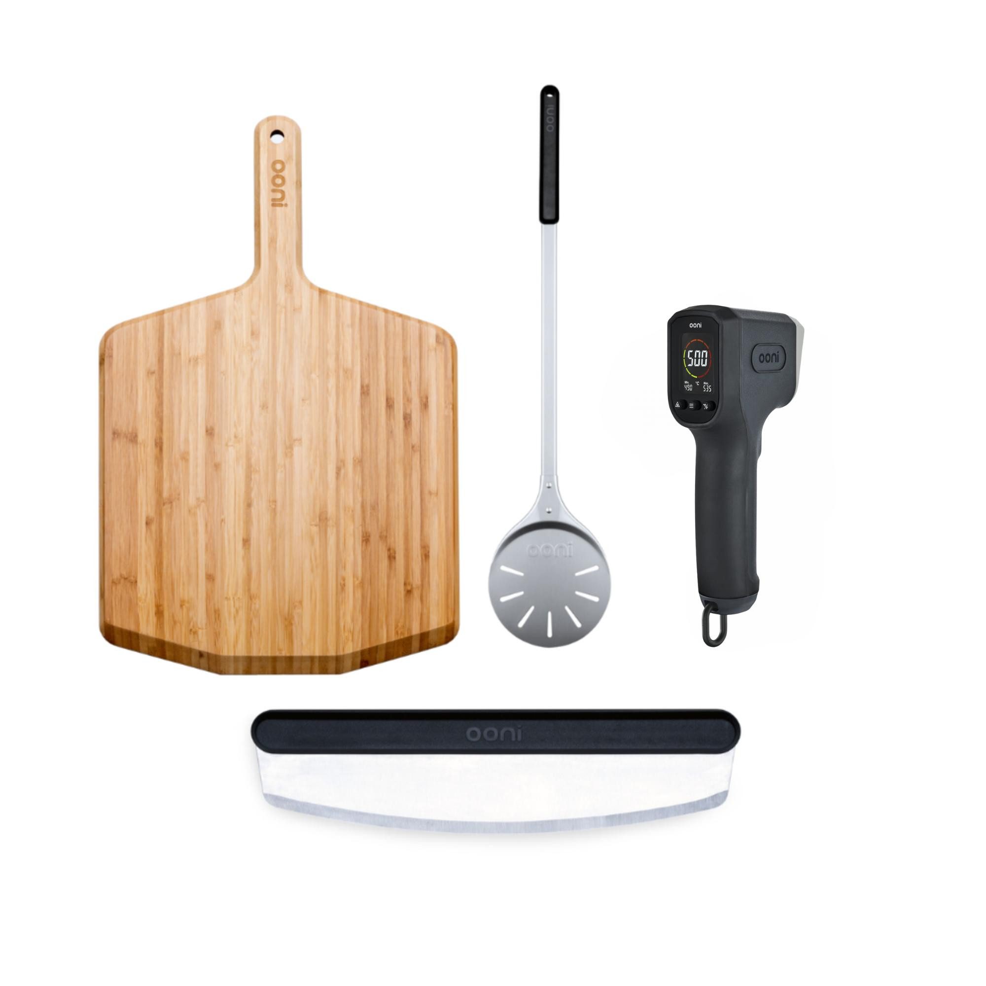 Ooni Pizzaofen Ooni Premium Zubehör Paket mit 14" Bambusbrett