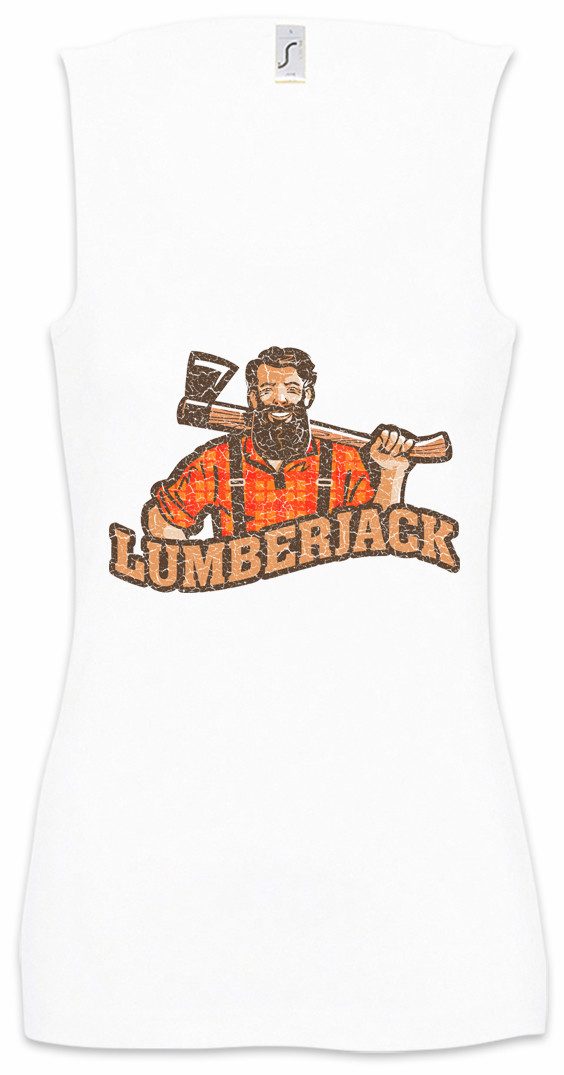 Tanktop Lumberjack VI Ärmelloses Damen T-Shirt Holzfäller Axt Waldarbeiter
