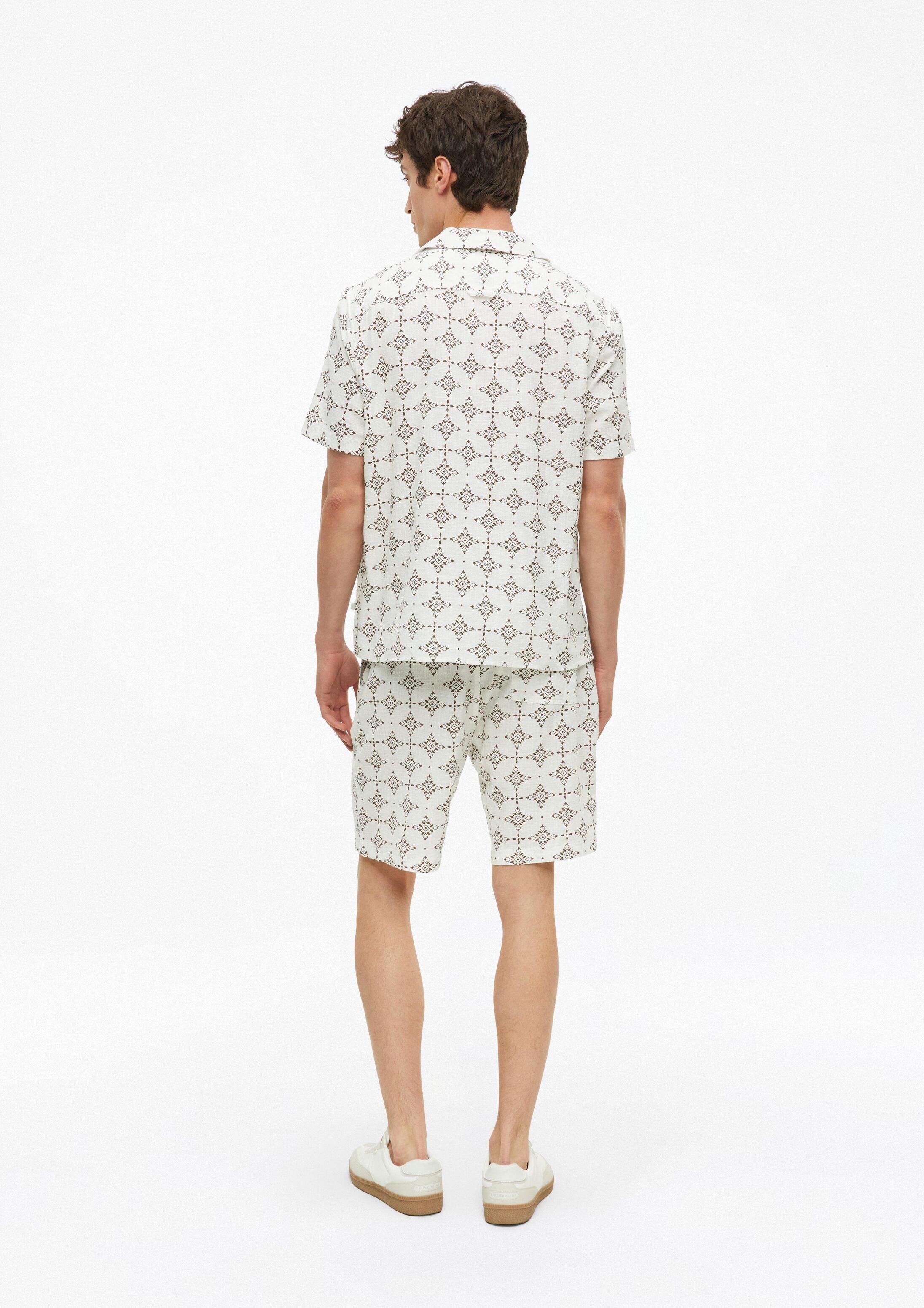 s.Oliver Kurzarmhemd Hemd Resort Fit: Strukturiertes Baumwollhemd mit All-over-Print