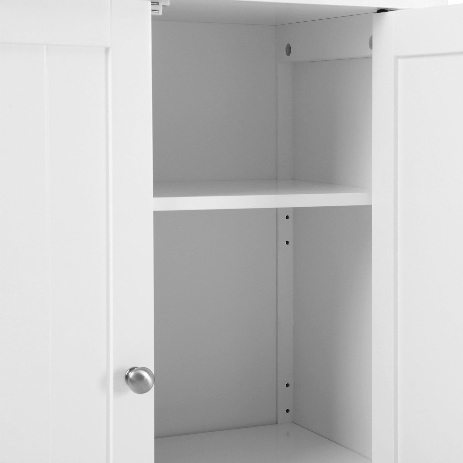 VASAGLE Badkommode Badezimmerschrank, 2 verstellbare 30 80 x Ebene, 60 x cm weiß