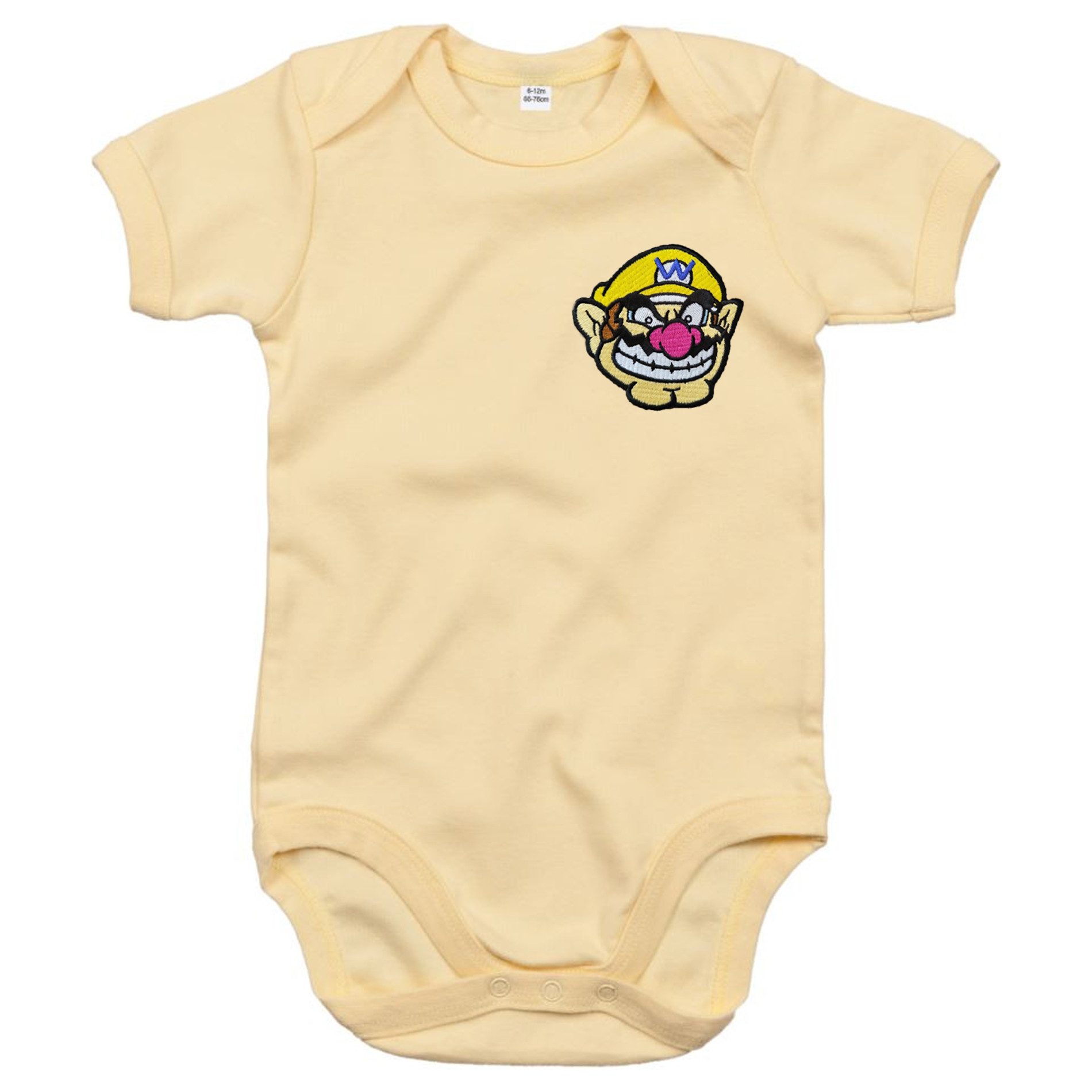Blondie & Brownie Strampler Baby Body WarioPatch K Body Retro Gaming Baumwolle Strampler Alltags (Einzelartikel) Wario Patch K Body Retro Abenteuer