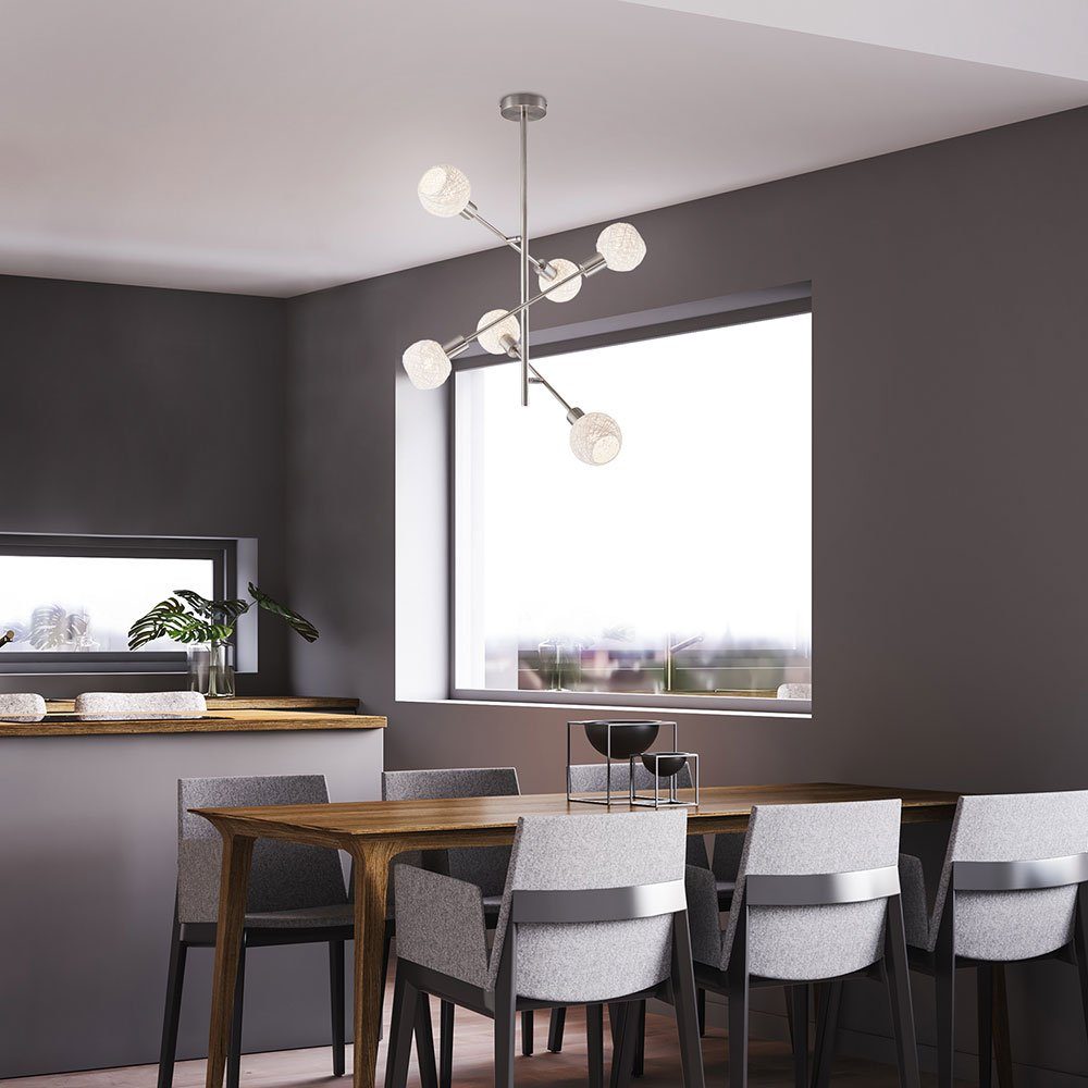 Briloner Leuchten Kugelleuchte, Leuchtmittel nicht inklusive, Deckenleuchte schwenkbar Papiergeflecht weiß Deckenlampe Wohnzimmer