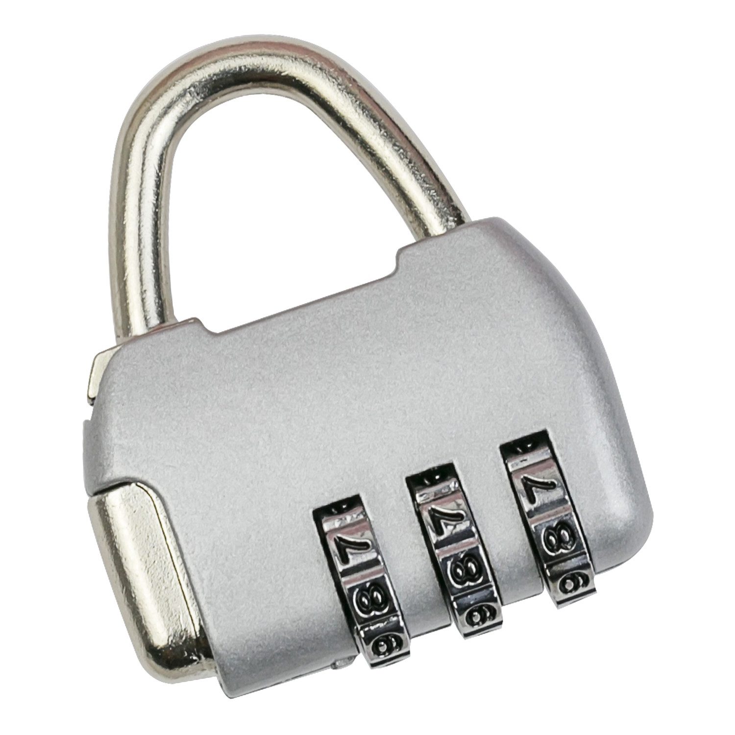 HMF Vorhängeschloss, (Deko Zahlenschloss Vorhängeschloss 3-Stellig, 1-tlg), 4,3 x 3,5 x 1,2 cm, ideal für Tagebücher, Silber