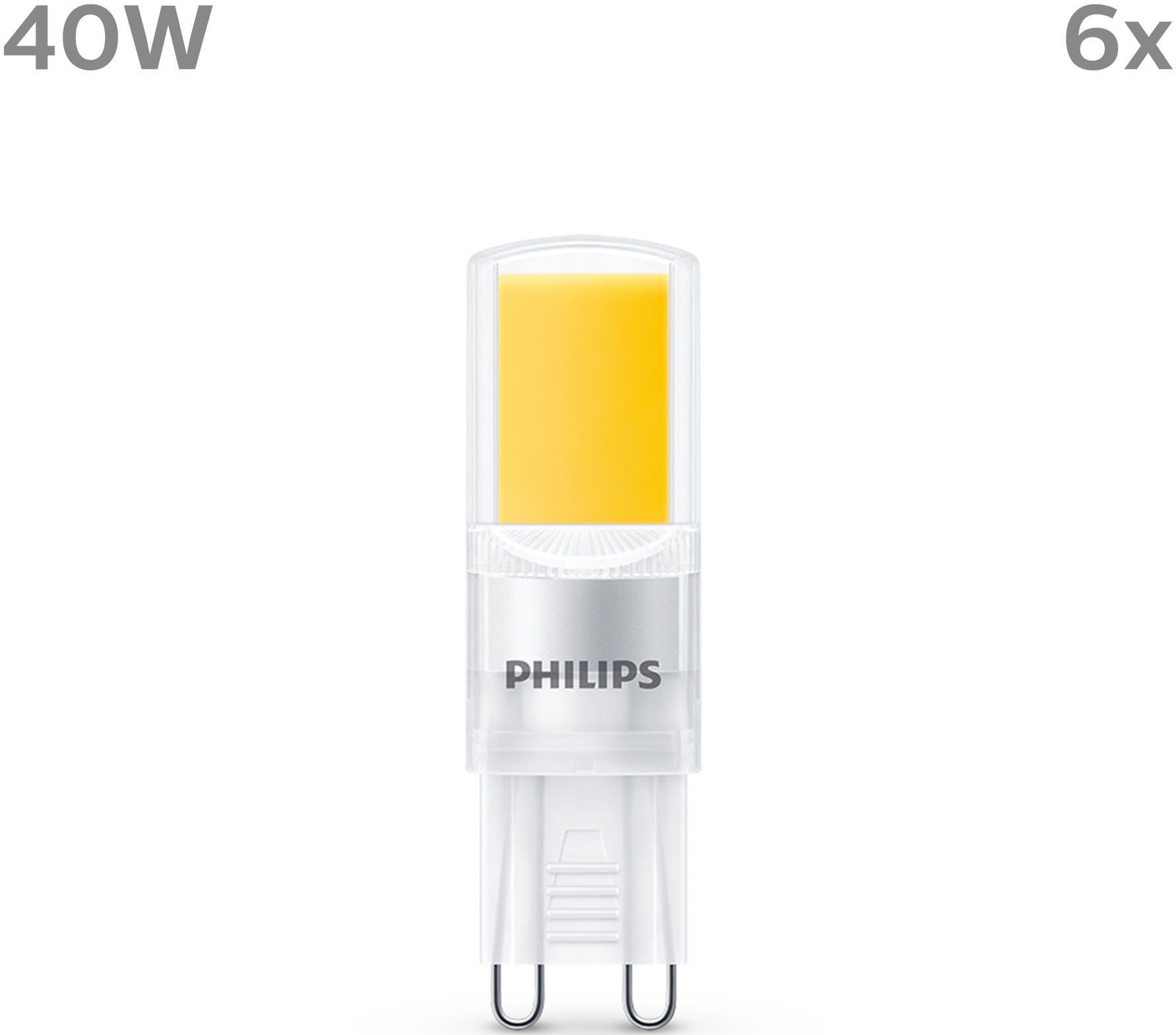 Philips LED-Leuchtmittel LED Warmweiß Warmweiß 40W G9 Standard non-dim Brenner G9, 6er P