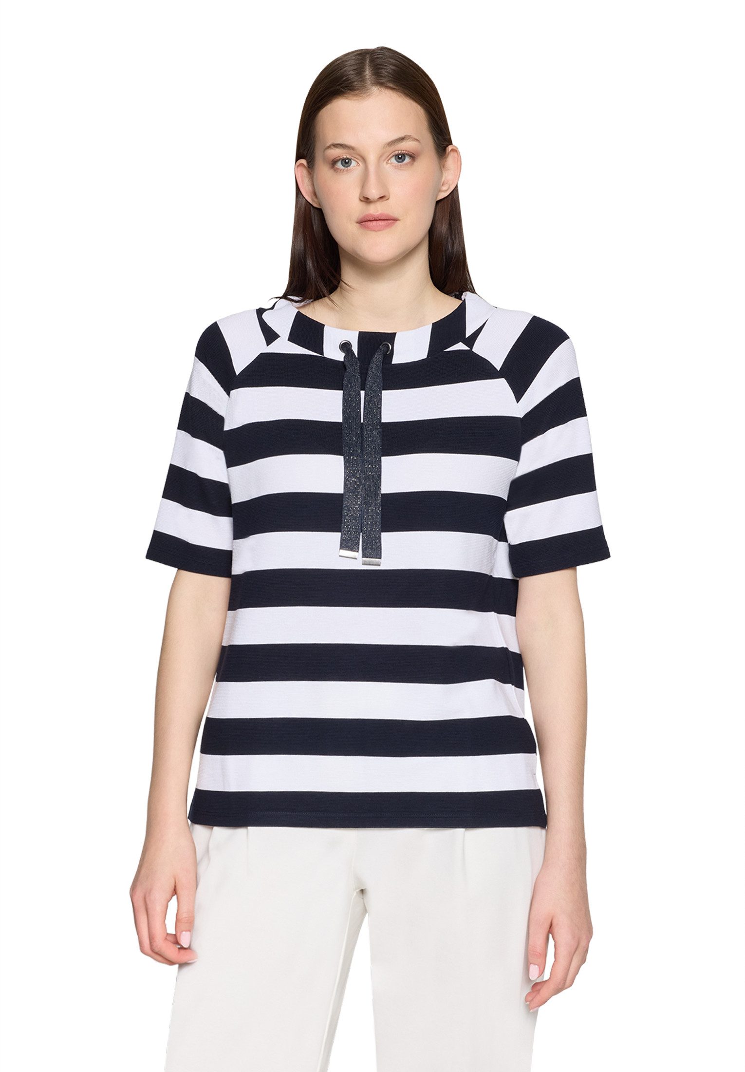 Kurzarmshirt Damen mit Rippenstruktur