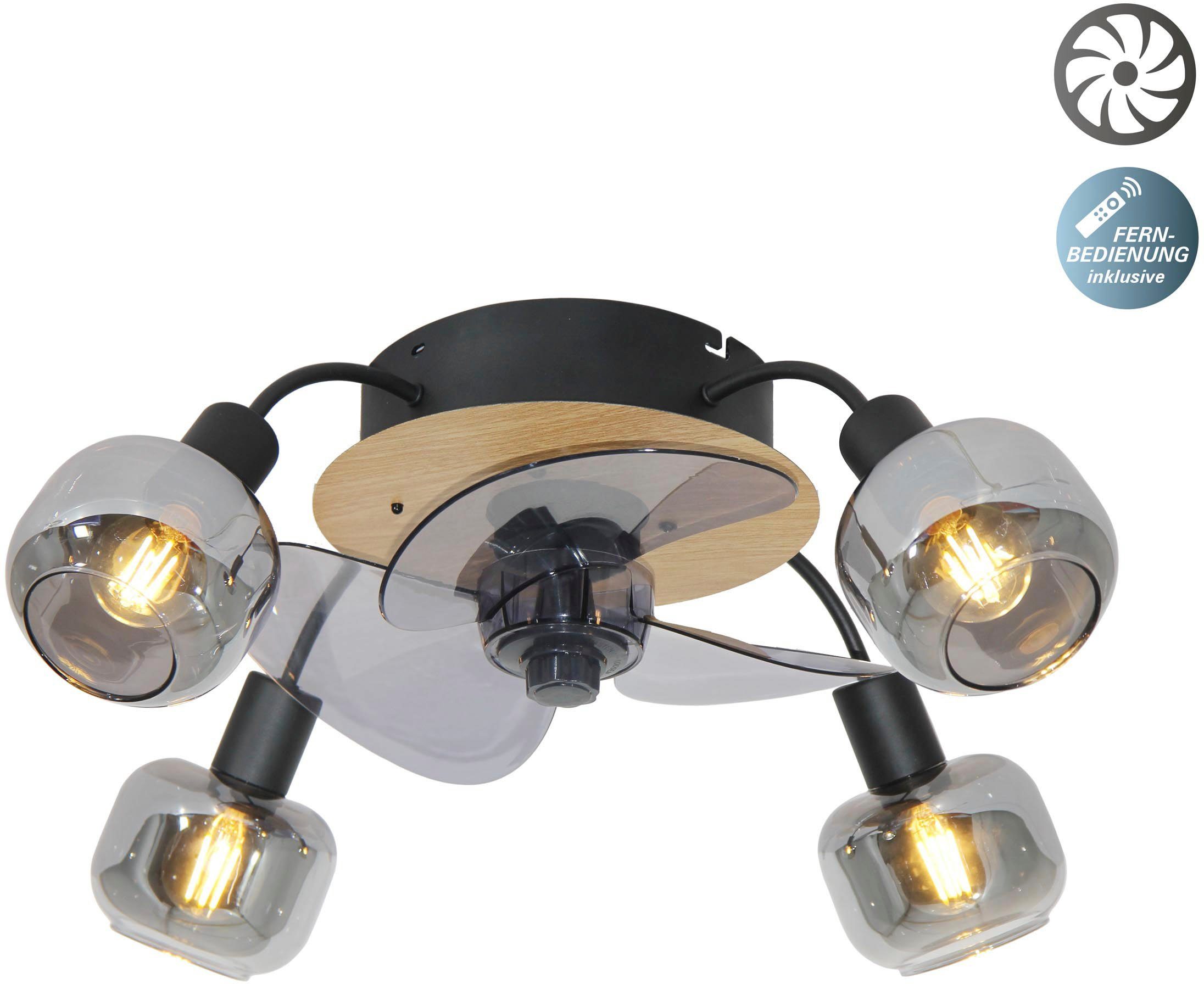näve Deckenleuchte Fumoso Deckenventilator, Ventilatorfunktion, ohne Leucht günstig online kaufen