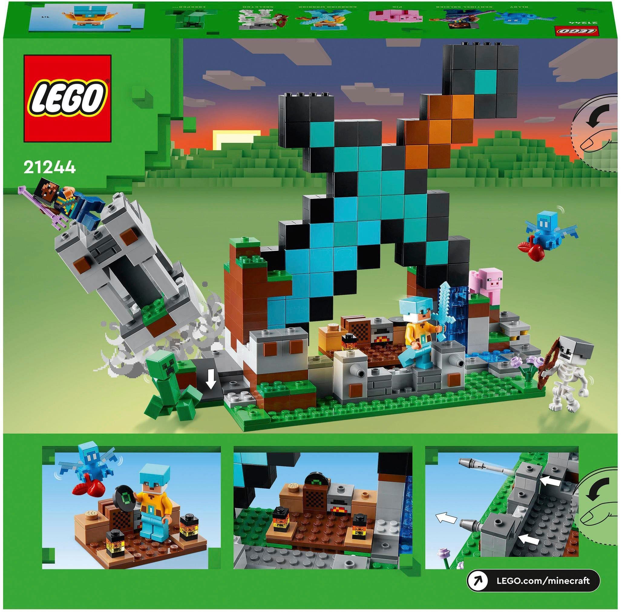 Minecraft, Der LEGO® Europe Made Konstruktionsspielsteine LEGO® St), in (427 Schwert-Außenposten (21244),