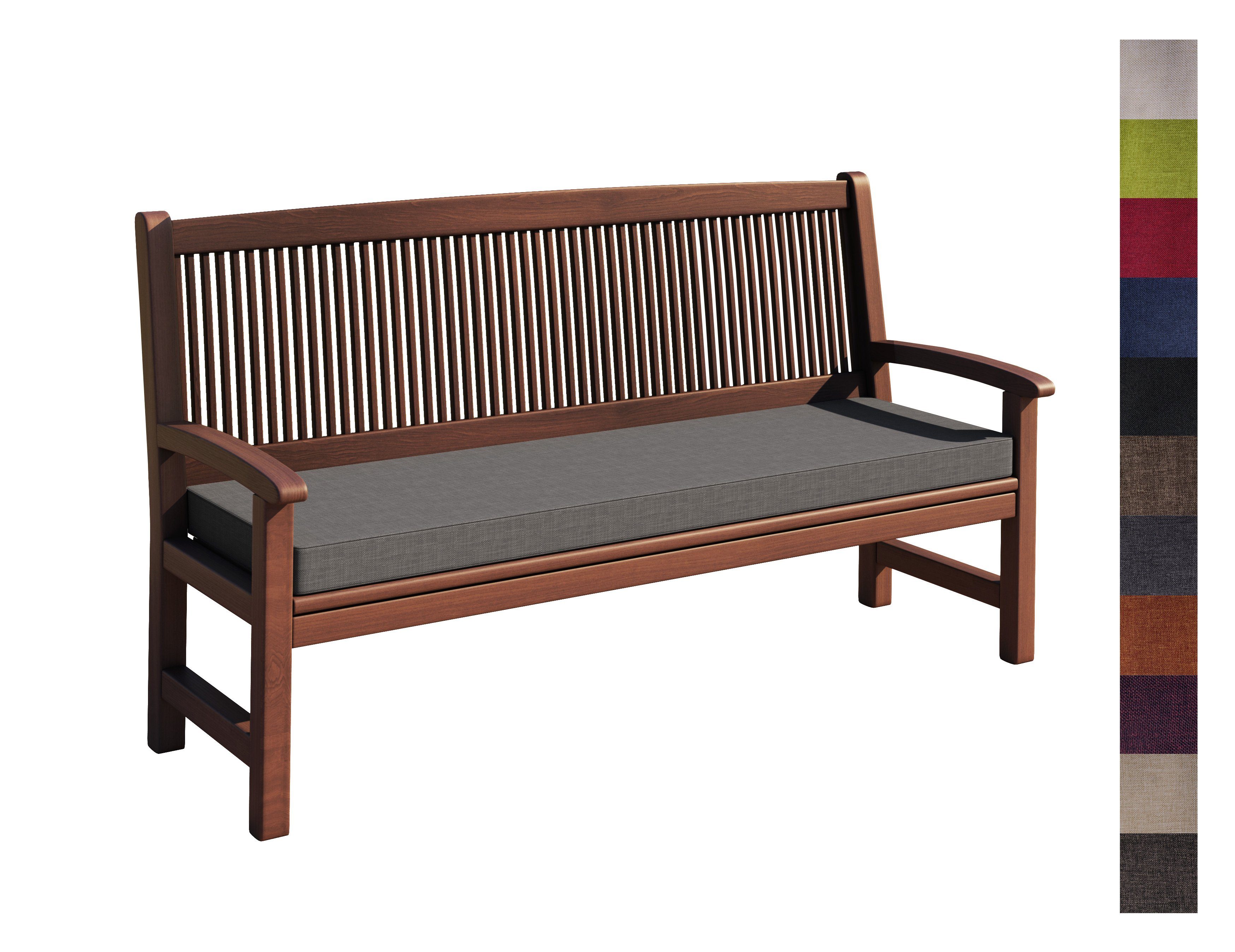 sunnypillow Bankauflage Bankauflage Auflage für Gartenbank 100 - 200 cm, Bankkissen mit abnehmbarem Bezug 110 x 40 x 5cm