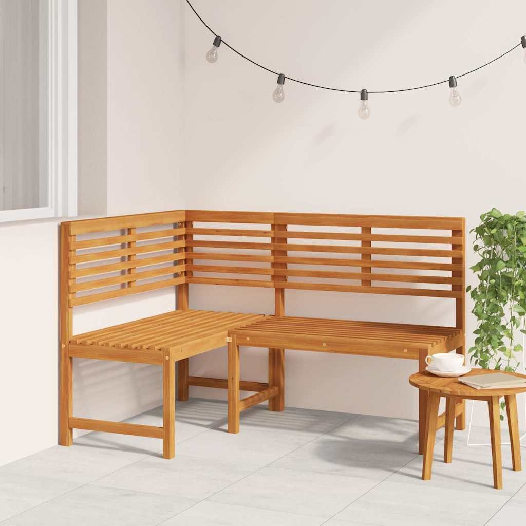 furnicato Eckbank Echtholz 140 x 100 x 91 cm (1-St), Komfortable Sitzbank mit zwei Aufbauvarianten für deinen Balkon