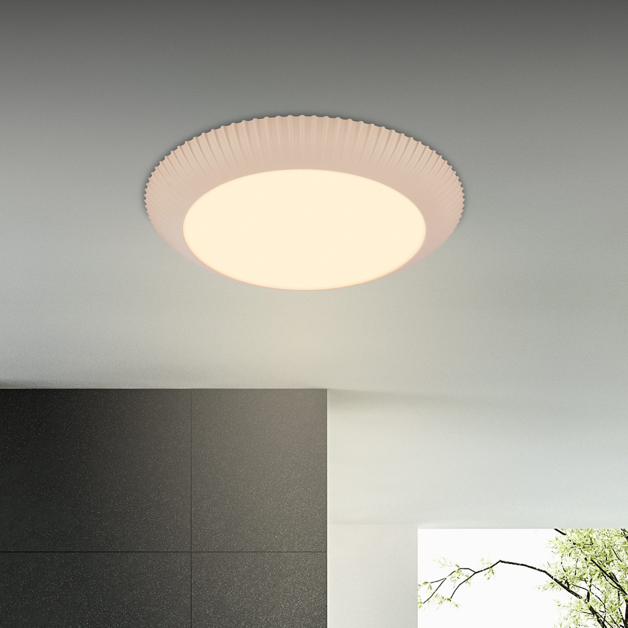 Briloner Leuchten LED Deckenleuchte Deckenlampe Dimmbar Fernbedienung CCT modern geriffelt, LED fest integriert, CCT - Farbtemperatursteuerung, 46x6 cm, Wohnzimmer, Schlafzimmer, Flur