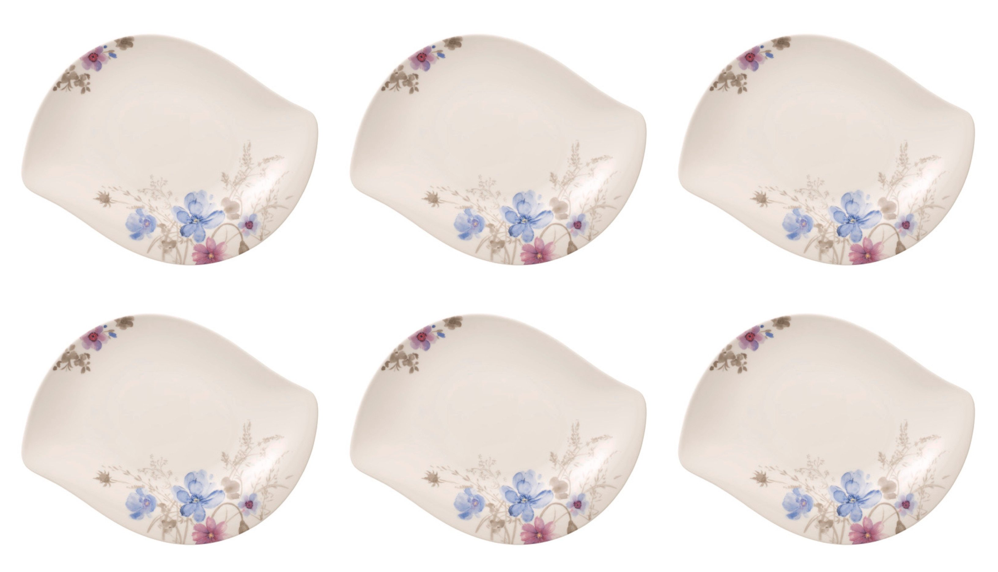 Villeroy & Boch Servierschale Mariefleur Gris, Porzellan, Spülmaschinengeeignet, Mehrfarbig, Blumen, H: 3.8cm