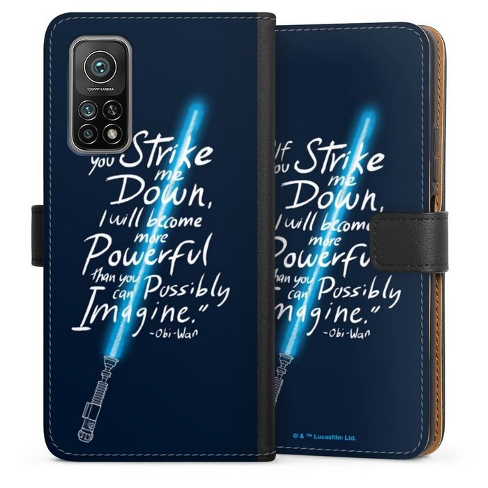 DeinDesign Handyhülle Star Wars Obi-Wan Kenobi Lichtschwert Obi Wan Quote Xiaomi Mi 10T Pro 5G Hülle Handy Flip Case Wallet Cover