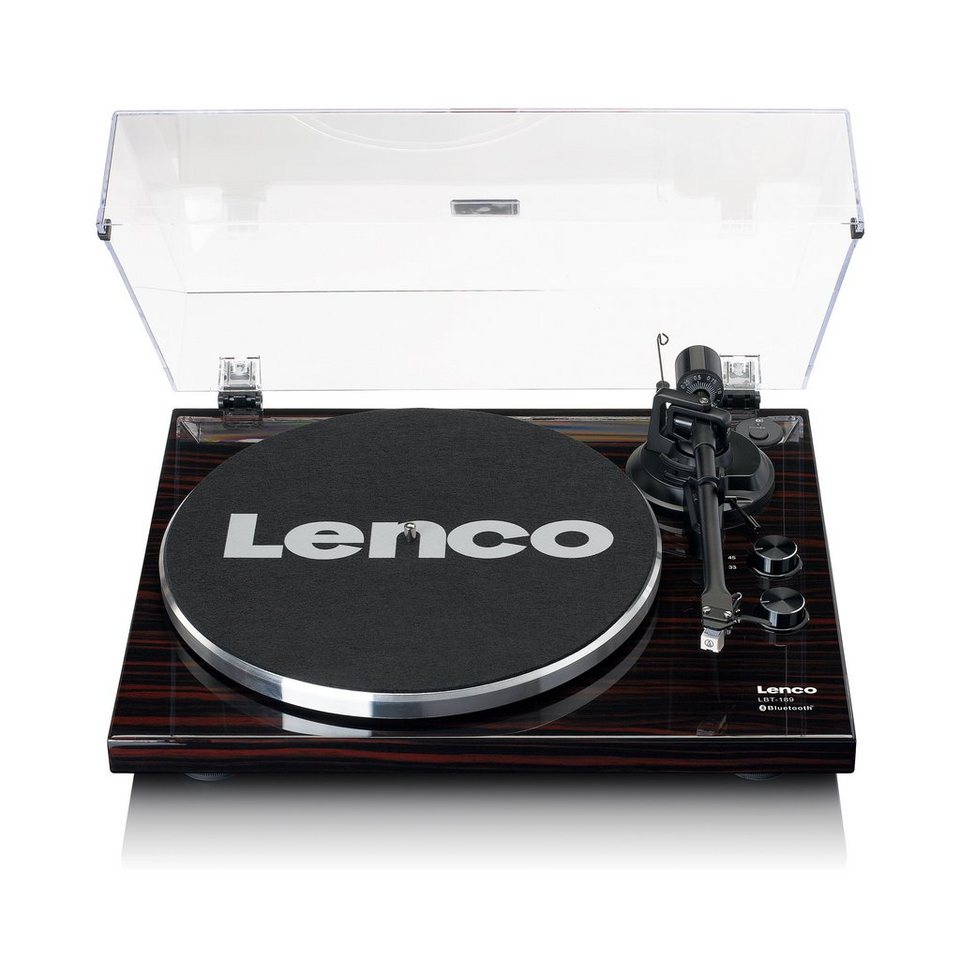 Lenco LBT-189WA Plattenspieler (Riemenantrieb, Bluetooh), USB-Anschluss für  PC-Verbindung zur Umwandlung von Vinyl in MP3