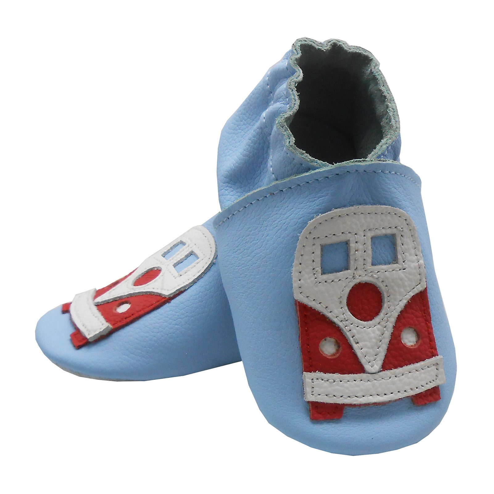 Bemesu Weiche Leder Krabbelschuhe Baby Lauflernschuh Lederpuschen Blau Barfußschuh 100 % echtes Leder
