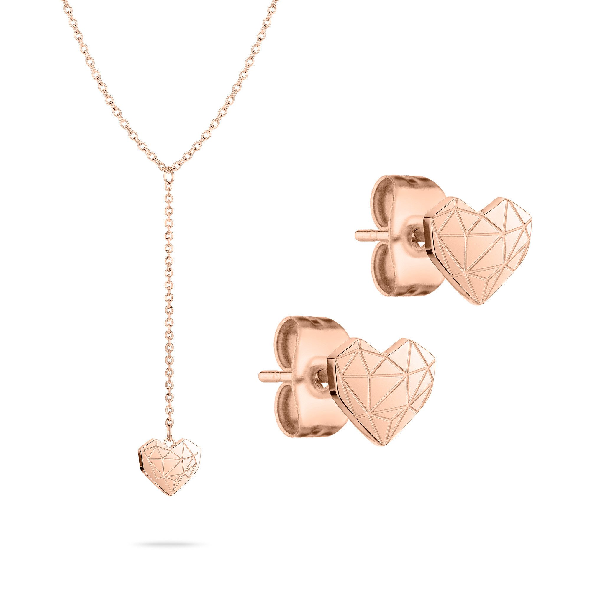 Schmuckset Broken Heart Rosé Edelstahl