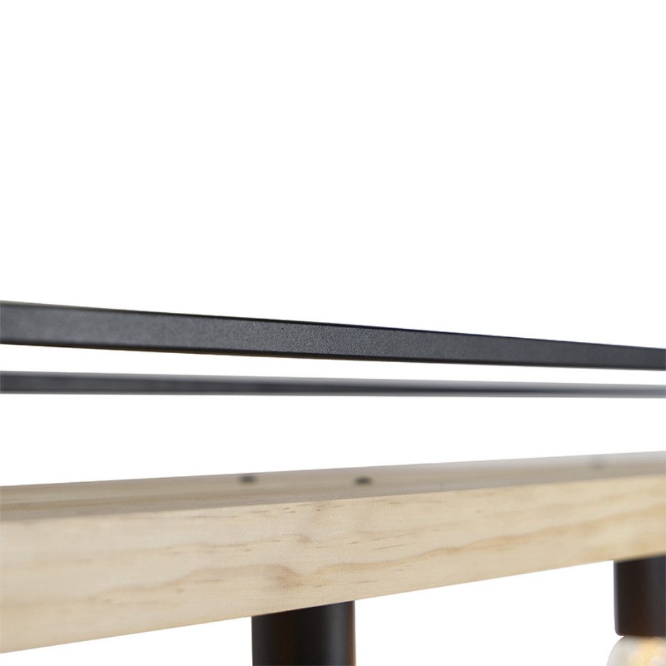 Qazqa Pendelleuchte Shelf, ohne Leuchtmittel, Warmweiß, QAZQA Hängeleuchte, e27, Schwarz, Holz, Industrie