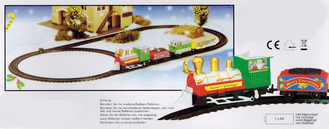 Spetebo Weihnachtsszene Mini Zug mit Lokomotive, Waggons und Schienen, bewegt sich – Bild 2 von 2