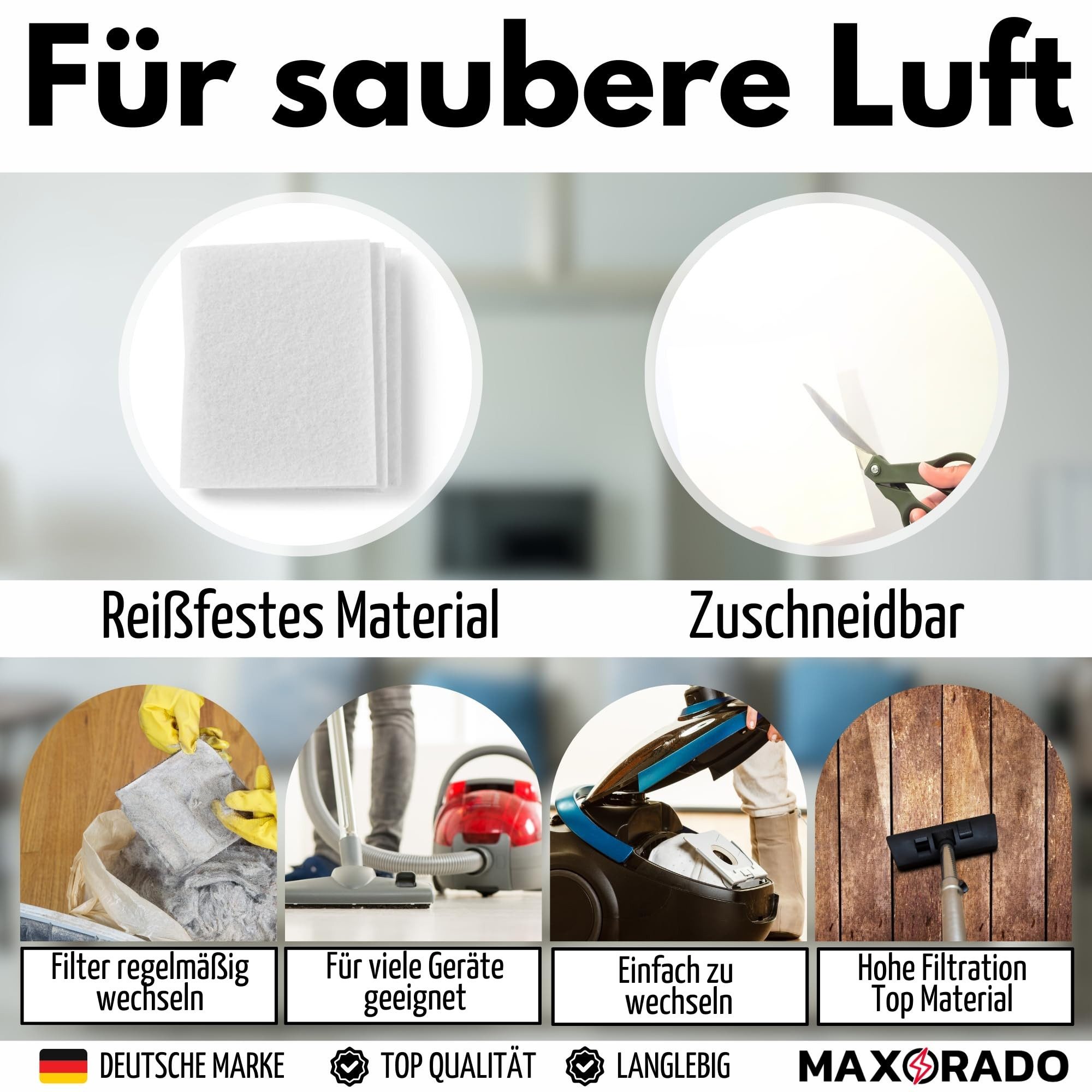 Maxorado Filtermatte 3x Motorfilter für Staubsauger motorschutzfilter zb für AEG VX9-2-ÖKO, für Motor Filter Universal Vormotorfilter Einlassfilter, (3-St), 850w VX4-1-EB X Efficiency Cyclone XL ACX 6203