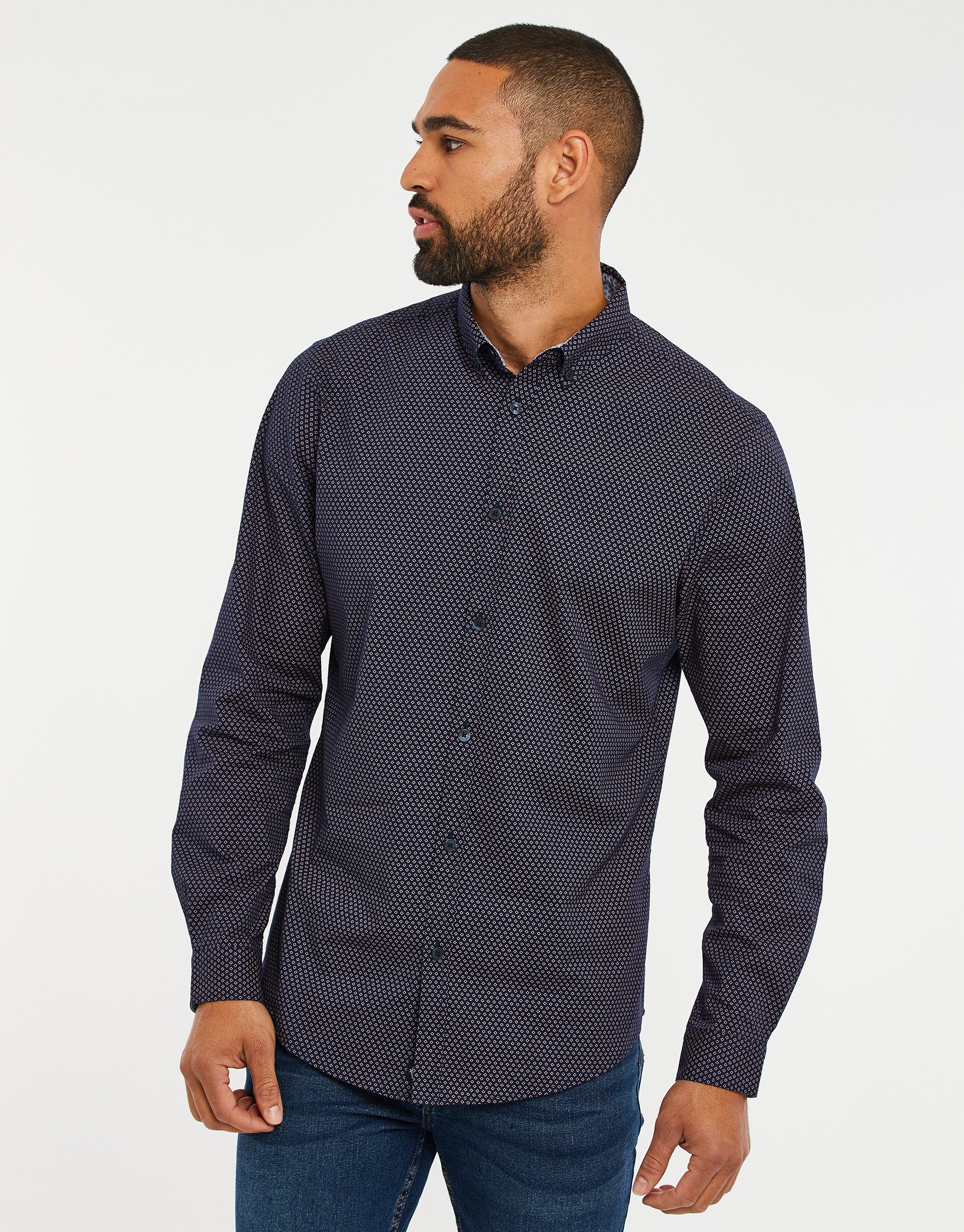 Threadbare Langarmhemd THB Shirt L/Slv Trim (1-tlg) im klassischen Design