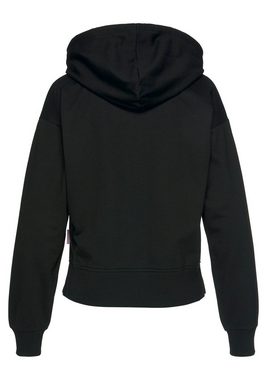 LASCANA Kapuzensweatjacke Homewear mit kupferfarbenen Reißverschluss und Logostickerei, Loungeanzug