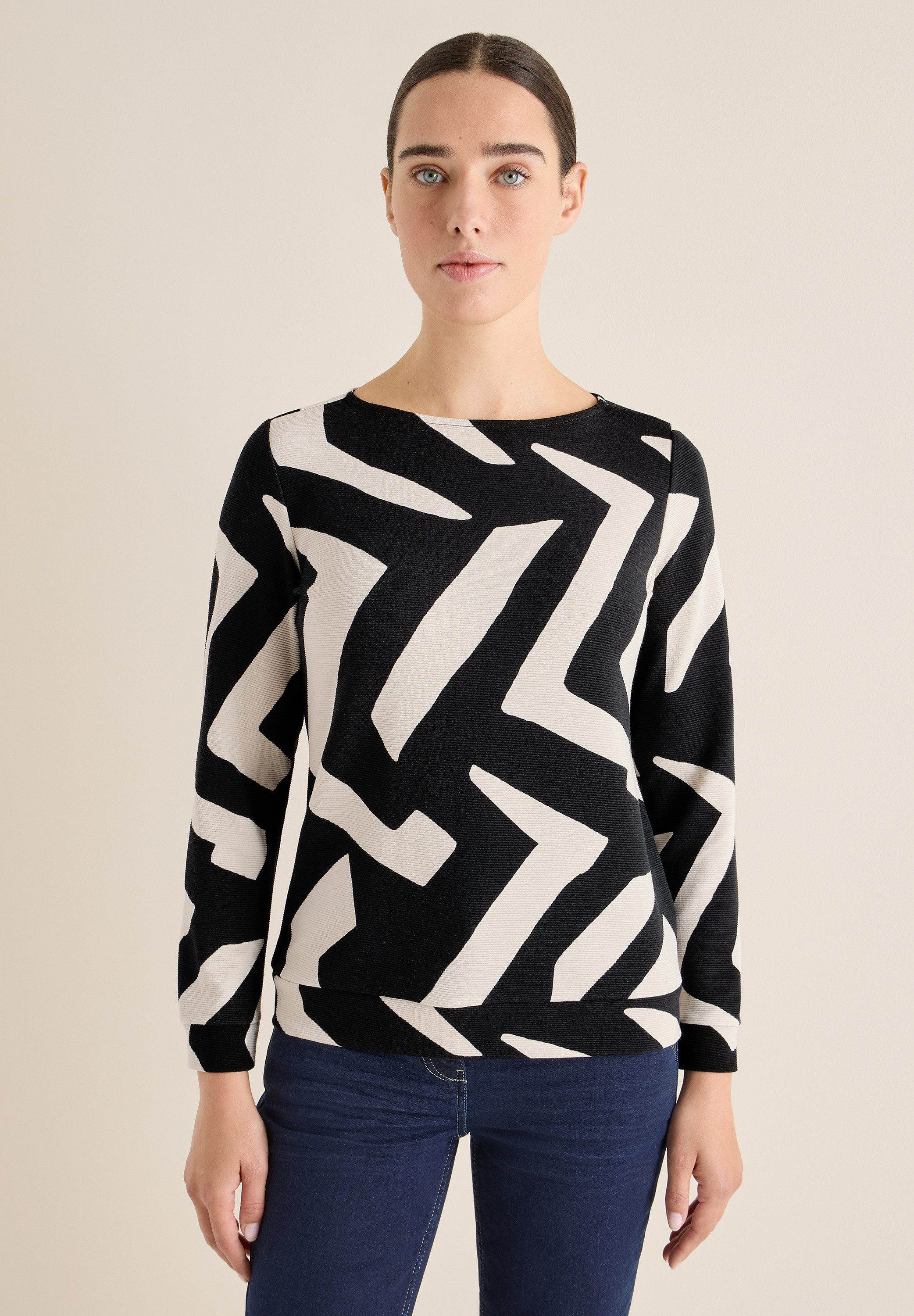 CECIL Langarmshirt aus softem Materialmix günstig online kaufen