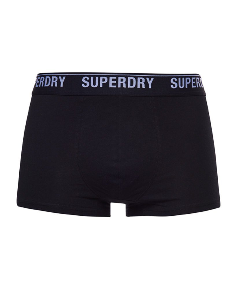 Superdry Boxershorts Trunk Unterhosen aus Bio-Baumwolle im 3 Pack mit Schwarz Mix