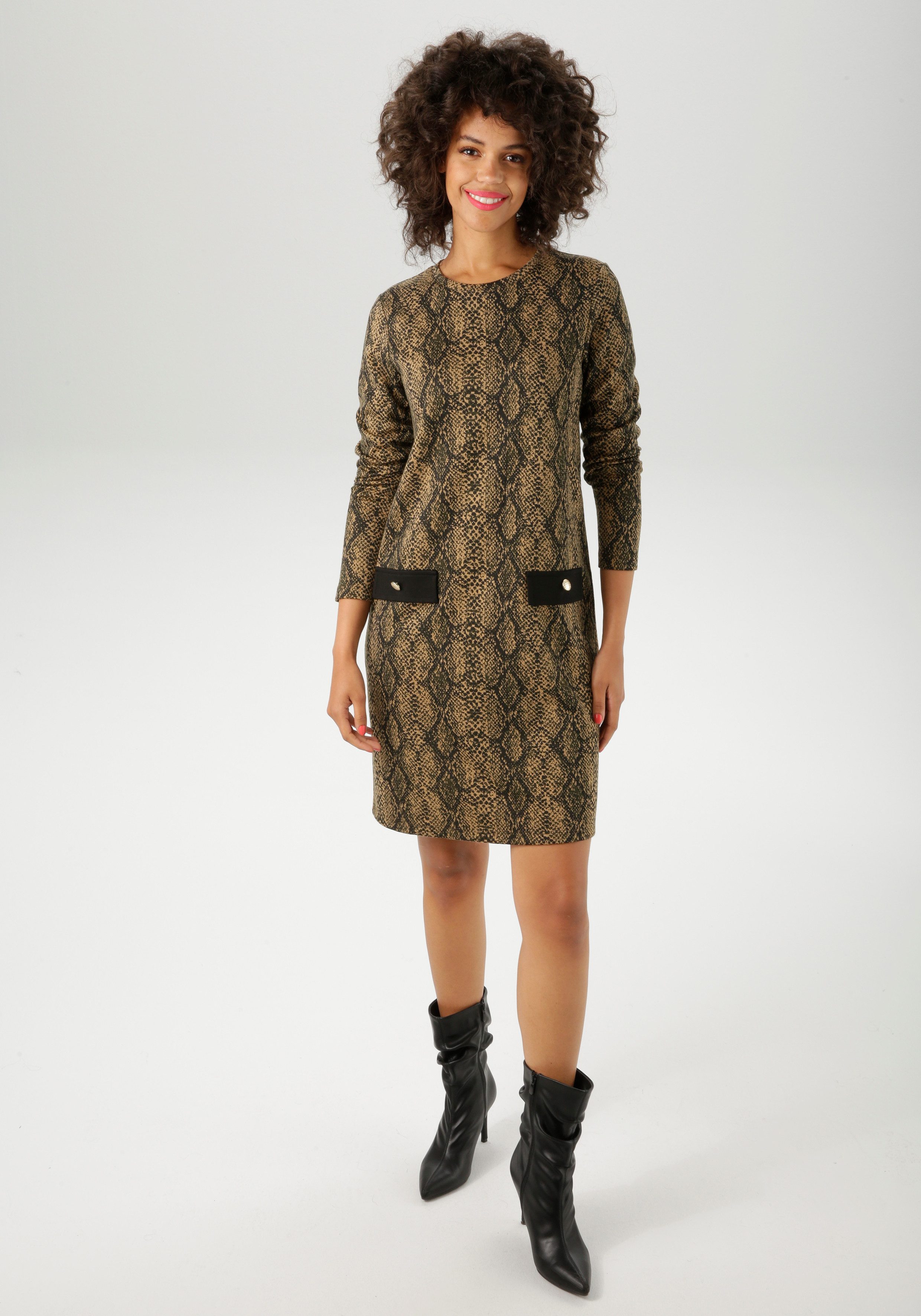 Aniston CASUAL Jerseykleid im extravagantem Schlangen-Muster günstig online kaufen