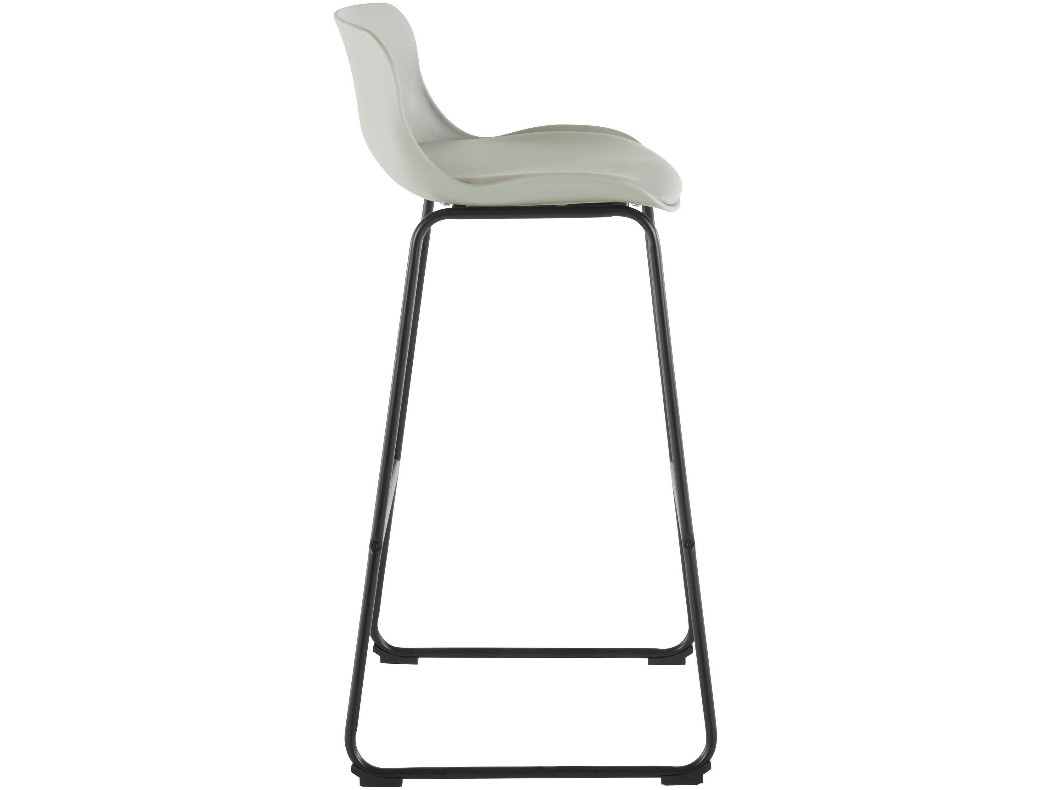 Sitzhöhe loft24 Kunstleder, aus cm Sitzkissen Metallgestell, Barstuhl grau Jackie (Set, 2 Hochstuhl mit St), 75