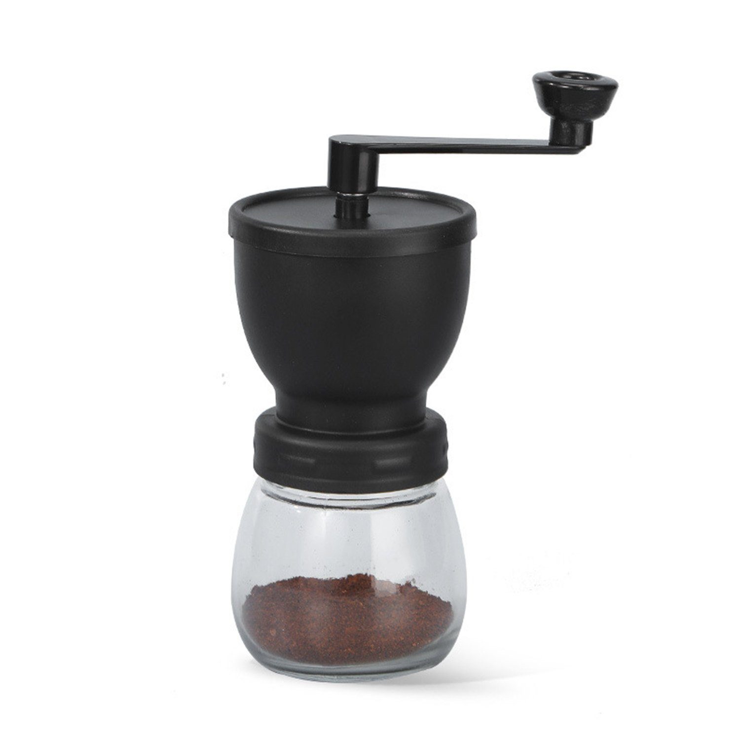 MAGICSHE Kaffeemühle Tragbare Handkurbel-Kaffeemaschine Kaffeebohnenmahlwerk Einzeldose Schwarz