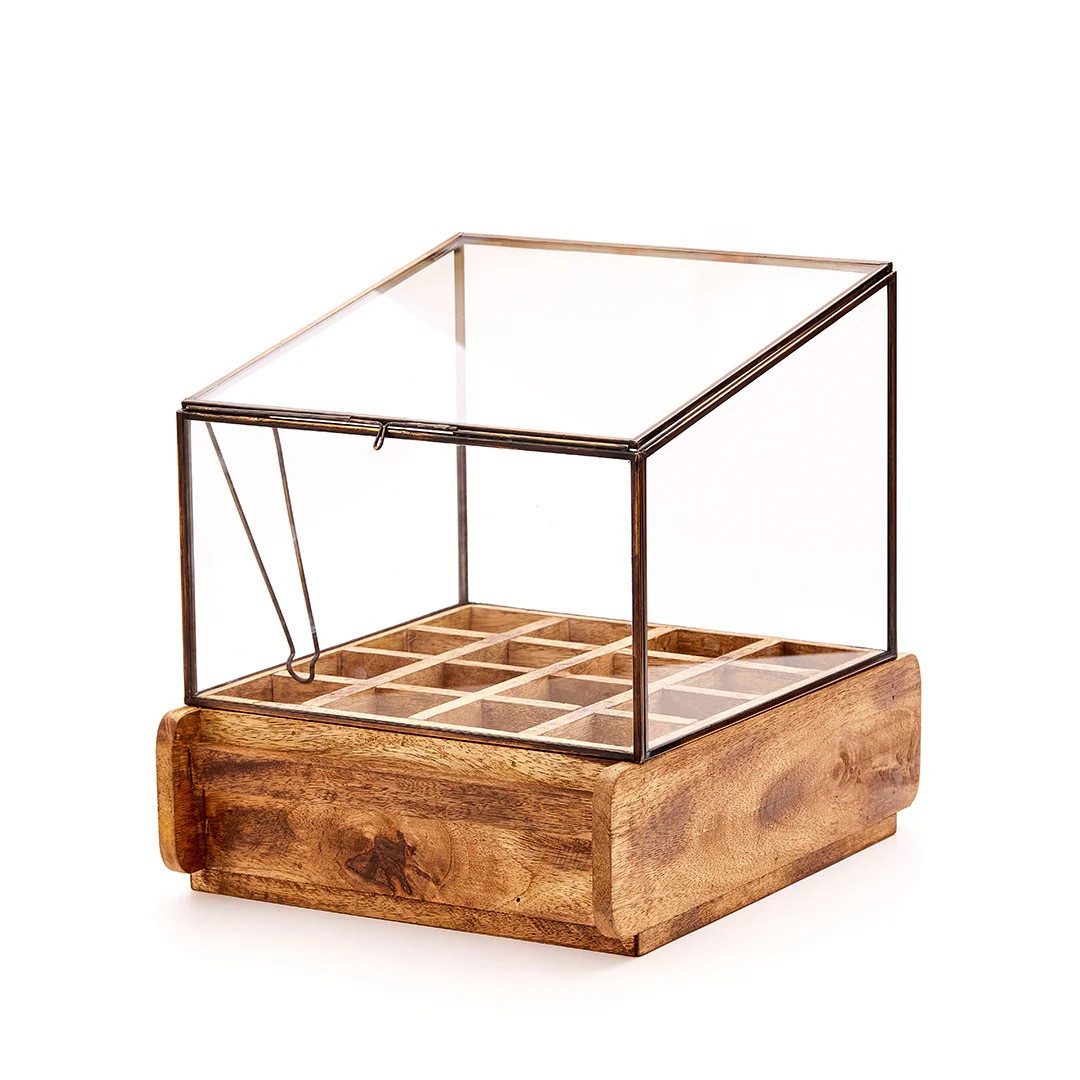 Die Stadtgärtner Anzuchttopf Anzucht-& Kräutergewächshaus, Dekoratives Zimmergewächshaus 16 Fächer, Komplett montiert