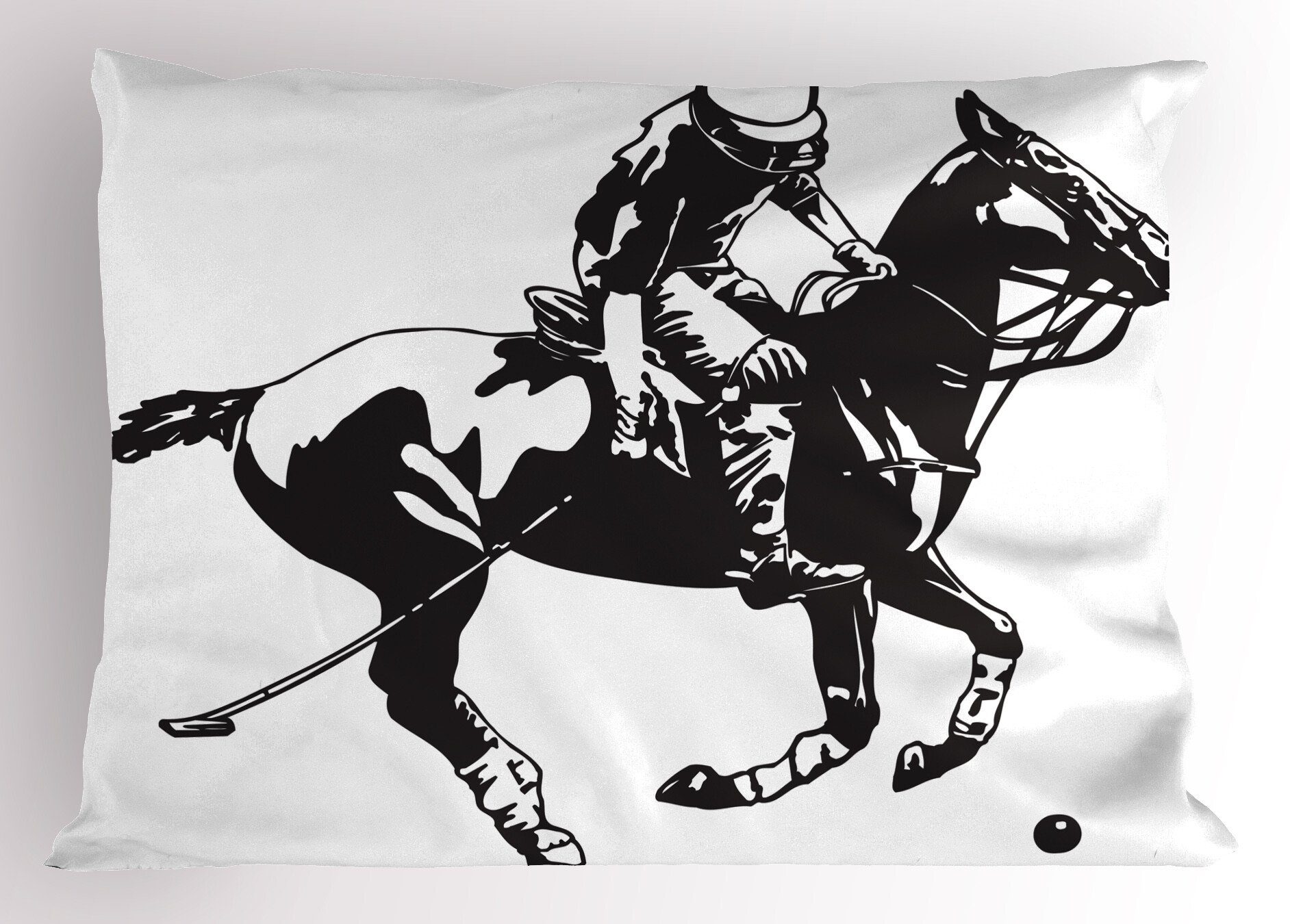 Stück), einem Polo-Spieler Dekorativer Standard auf Pferd (1 Abakuhaus King Tier Gedruckter Size Kissenbezüge Kissenbezug,