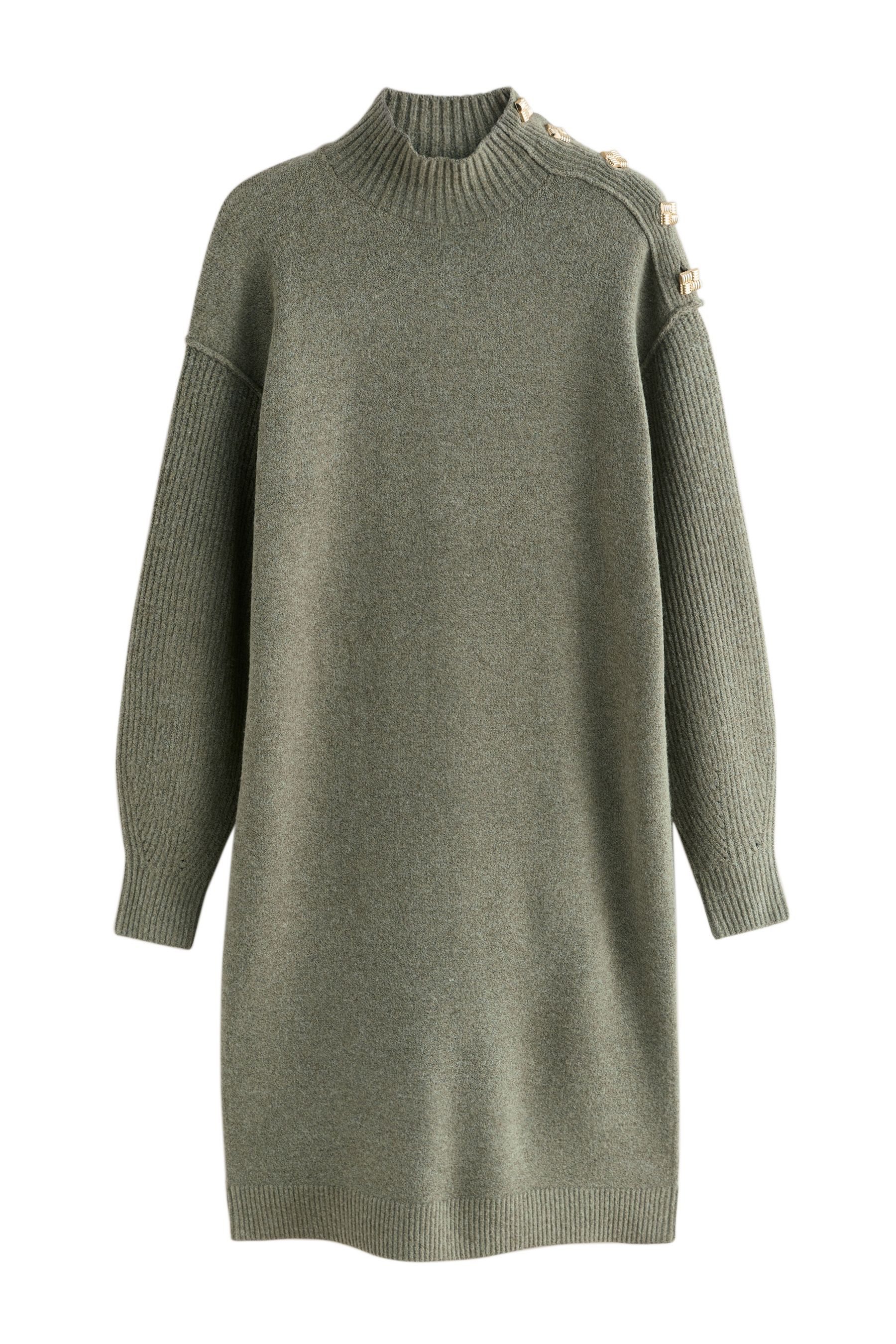 Midikleid Midi-Strickkleid mit Stehkragen